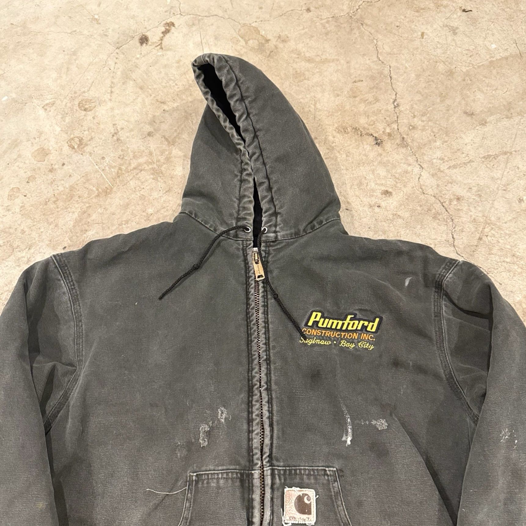 Carhartt VINTAGE Carhartt J68MOS Jacket 2XL Regular Moss Green Quilted Workwear Hooded Bomber Mens Size US XXL / EU 58 / 5 - 4 Thumbnail