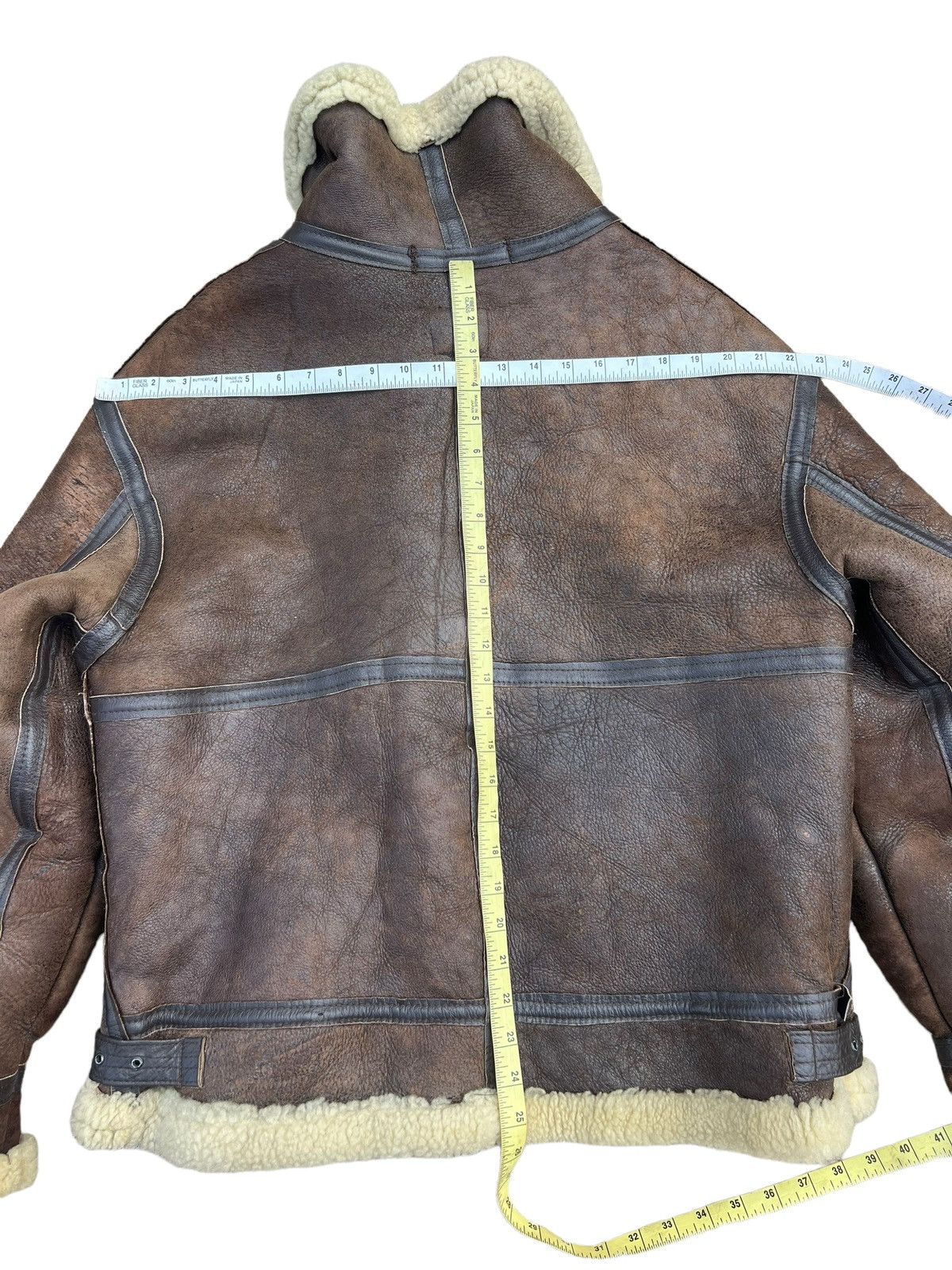 Vintage Vintage 80s Distress Patina Sheep Leather B-3 Flight Jacket Size US M / EU 48-50 / 2 - 5 Thumbnail