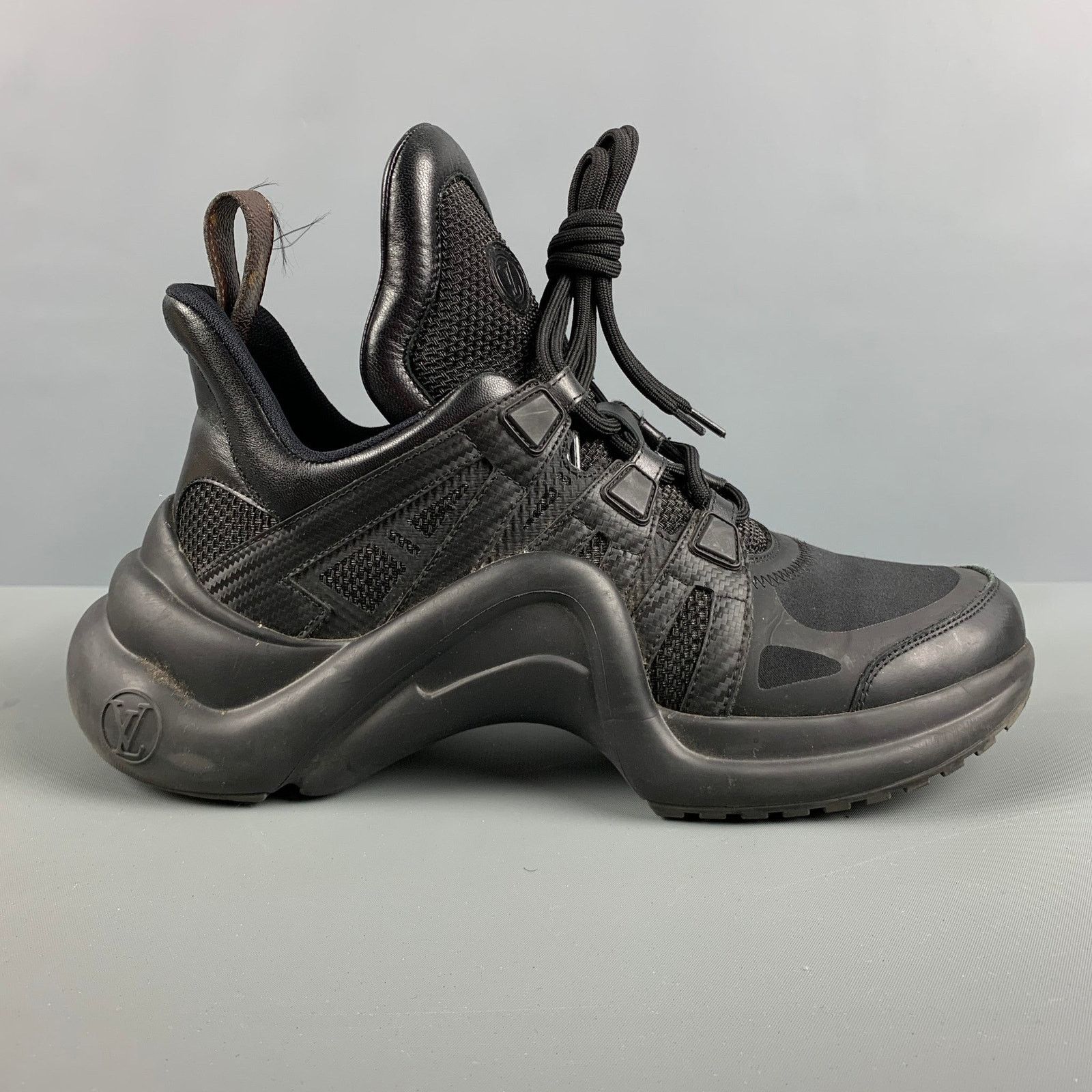 Louis Vuitton LOUIS VUITTON Size 10 Black Brown Nylon Leather Sneakers Size US 10 / IT 40 - 2 Thumbnail
