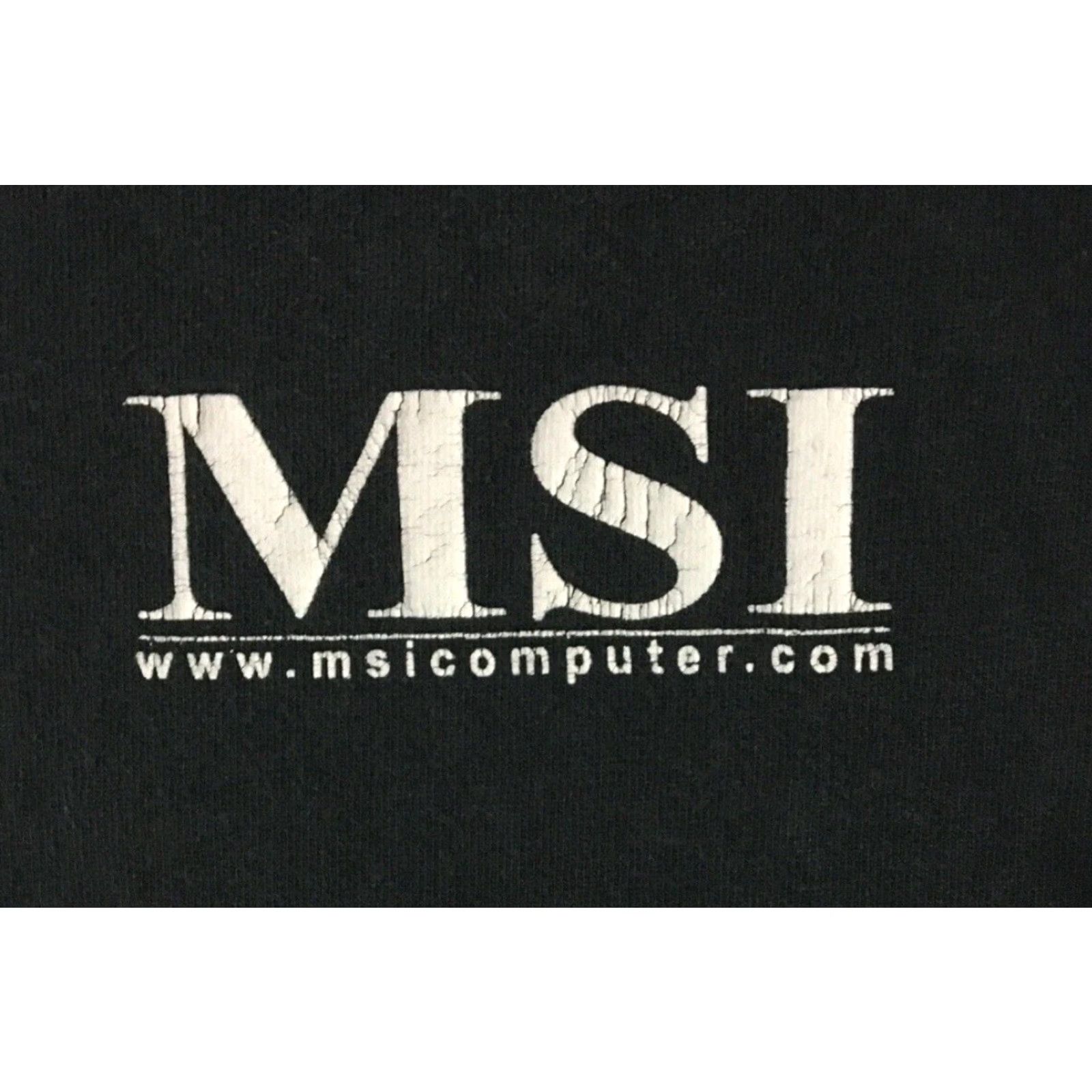Apple Vtg Intel MSI Computer Faded Distress Promo Shirt L Internet Apple Grunge 90 Y2K Size US L / EU 52-54 / 3 - 4 Thumbnail