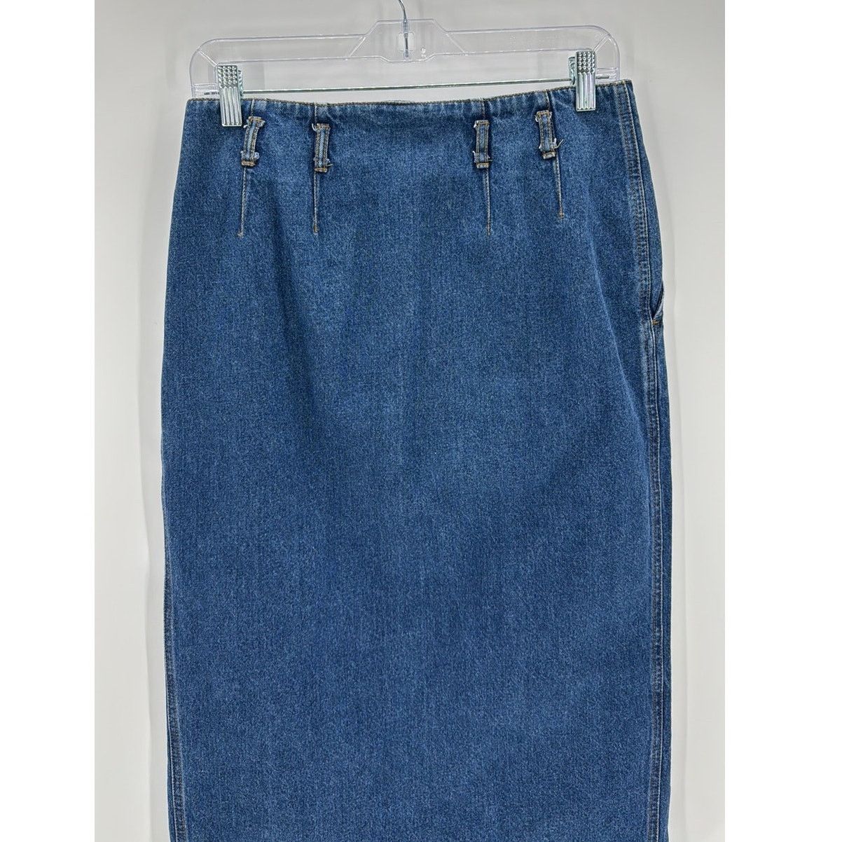 Vintage Vintage high waisted pleated front denim midi skirt sz 12 Size 34" / US 12 / IT 48 - 6 Thumbnail