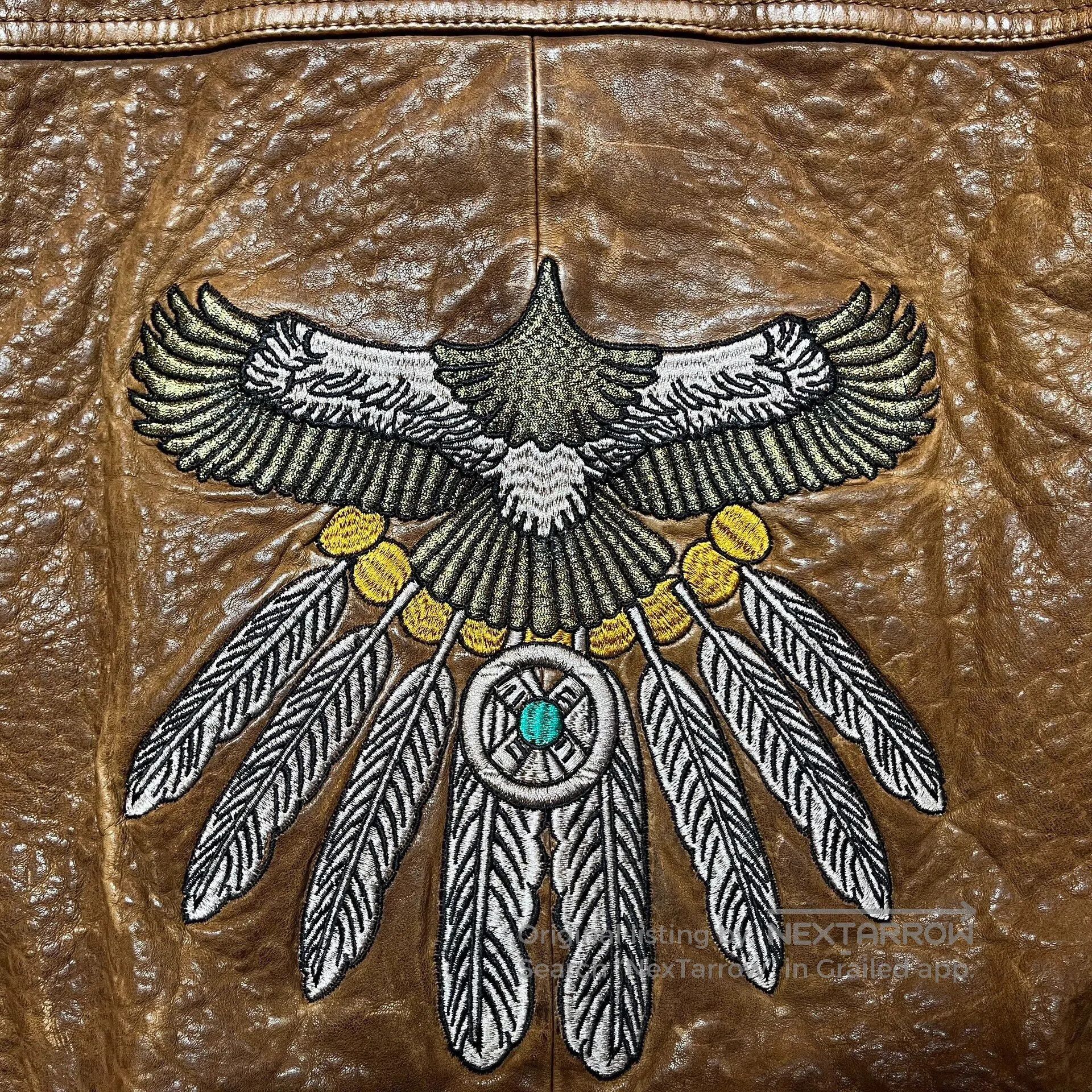 Indian Motorcycle indian leather jacket with beautiful embroidery. Size US L / EU 52-54 / 3 - 3 Thumbnail