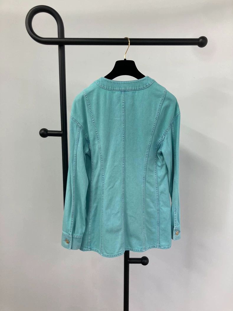 Chanel Chanel 21 Spring and Summer Blue Camellia Denim Jacket Size XS / US 0-2 / IT 36-38 - 2 Thumbnail