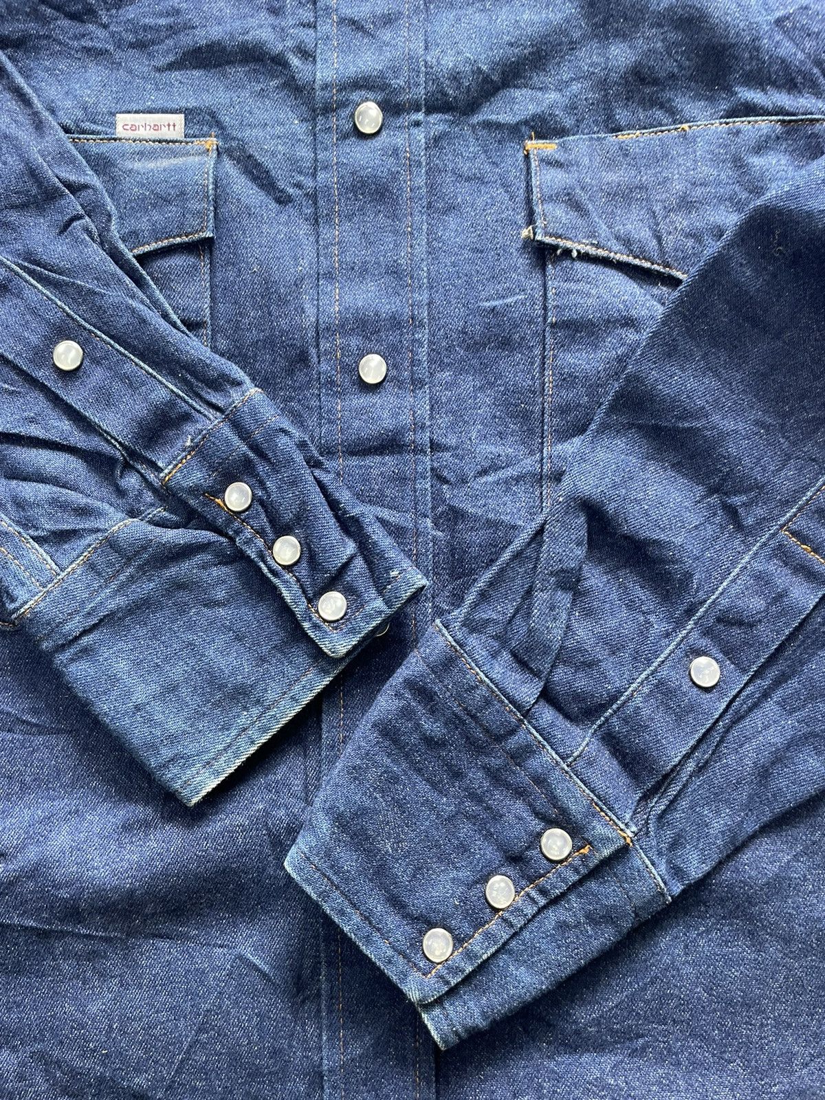 Carhartt Vintage Carhartt Western Denim Shirt Size US L / EU 52-54 / 3 - 9 Thumbnail