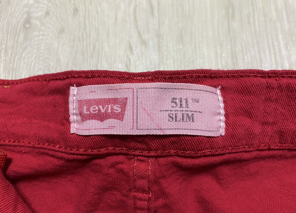 Levi's Women’s Junior Levi’s 511 Slim Vintage Red Jeans Denim Size 28" / US 6 / IT 42 - 23 Thumbnail
