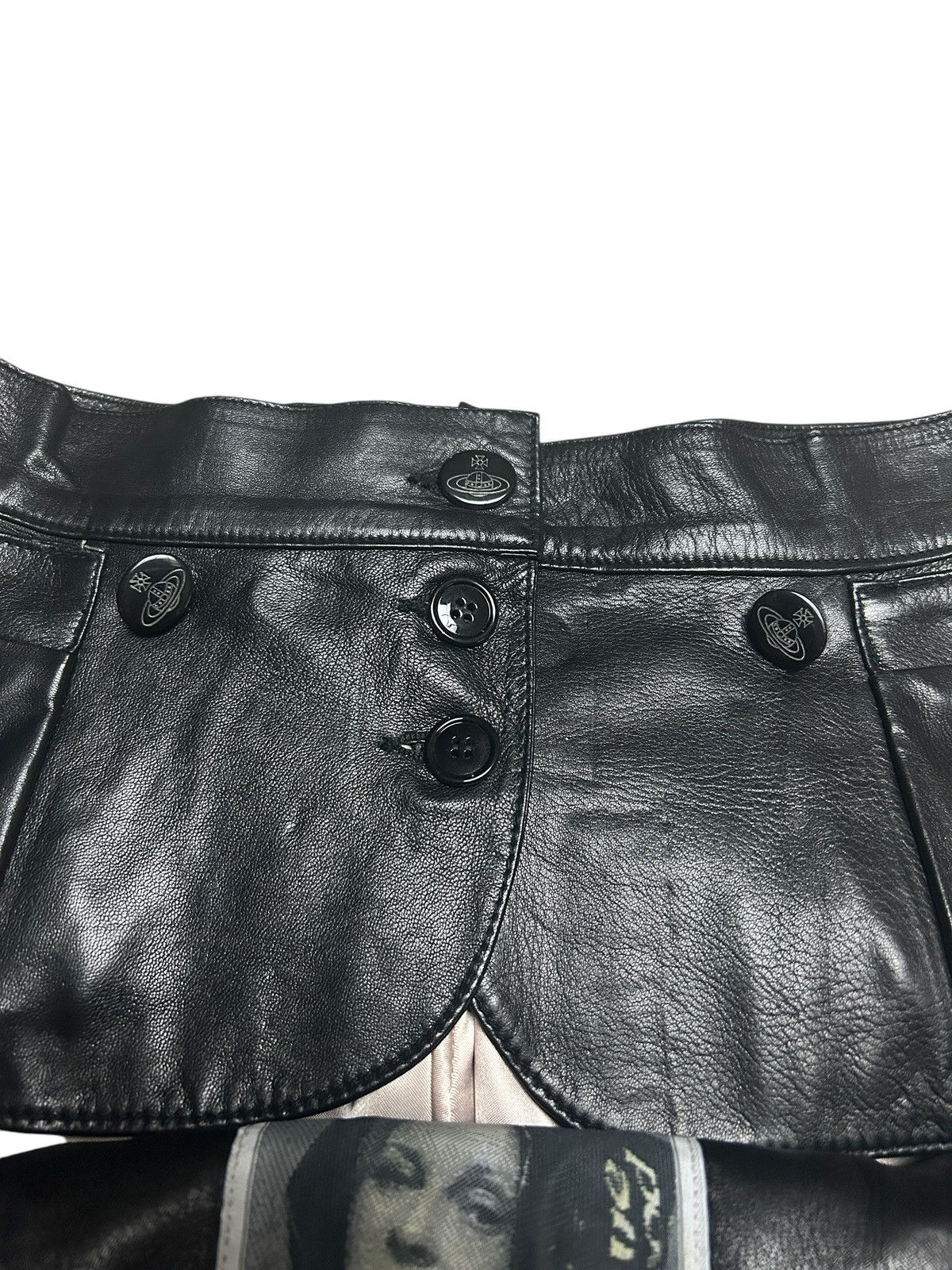 Vivienne Westwood 90s Sailor Leather Trousers Size 28" / US 6 / IT 42 - 6 Thumbnail