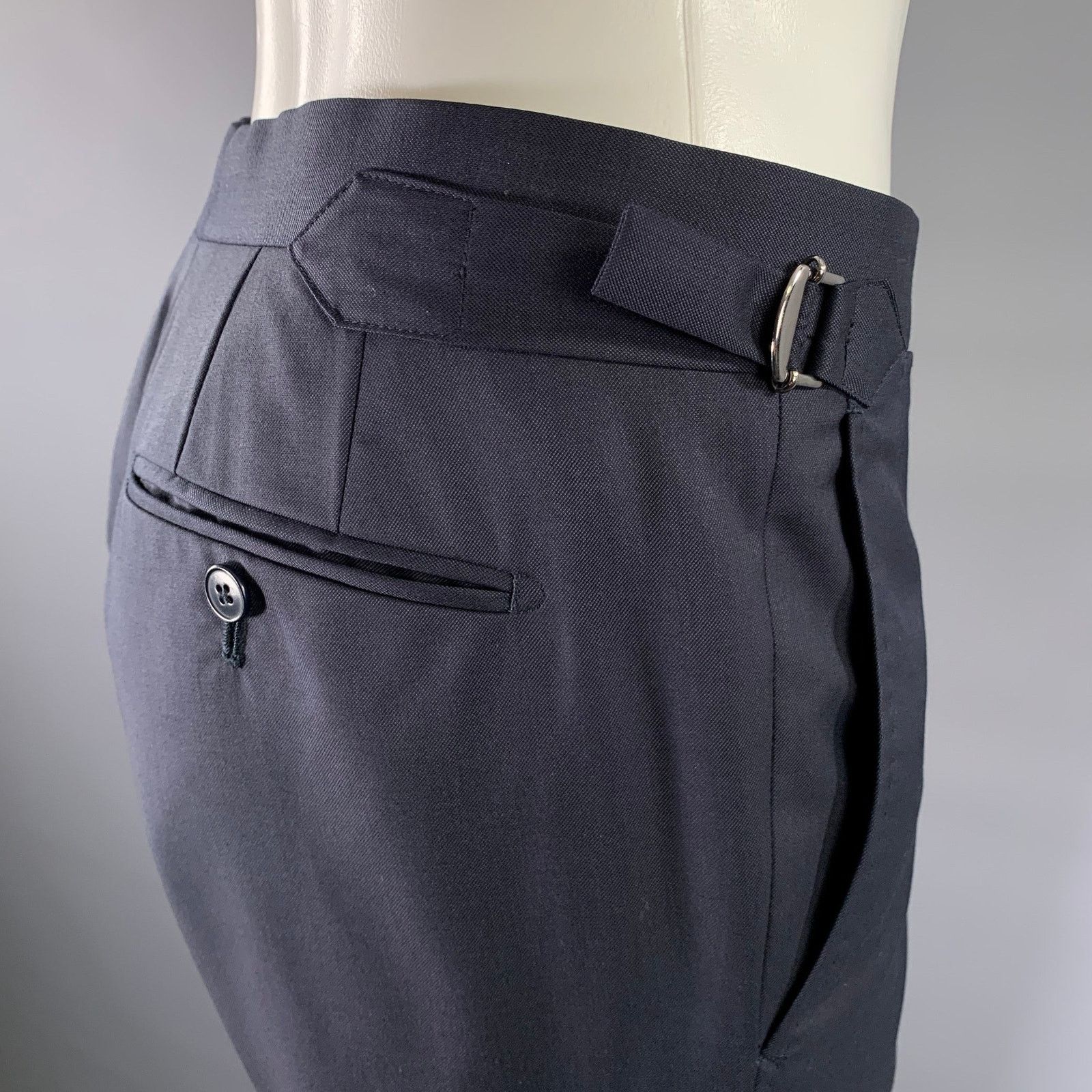 Other ATELIER MUNRO Size 32 Navy Wool Slim Fit Dress Pants Size US 32 / EU 48 - 2 Thumbnail