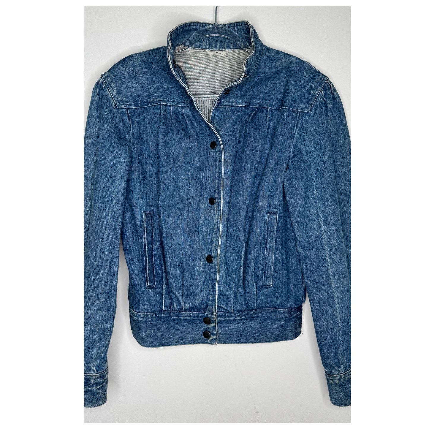 Vintage 1980s Vintage Denim Puff Sleeve Bomber Jacket Women’s Medium Size M / US 6-8 / IT 42-44 - 10 Thumbnail