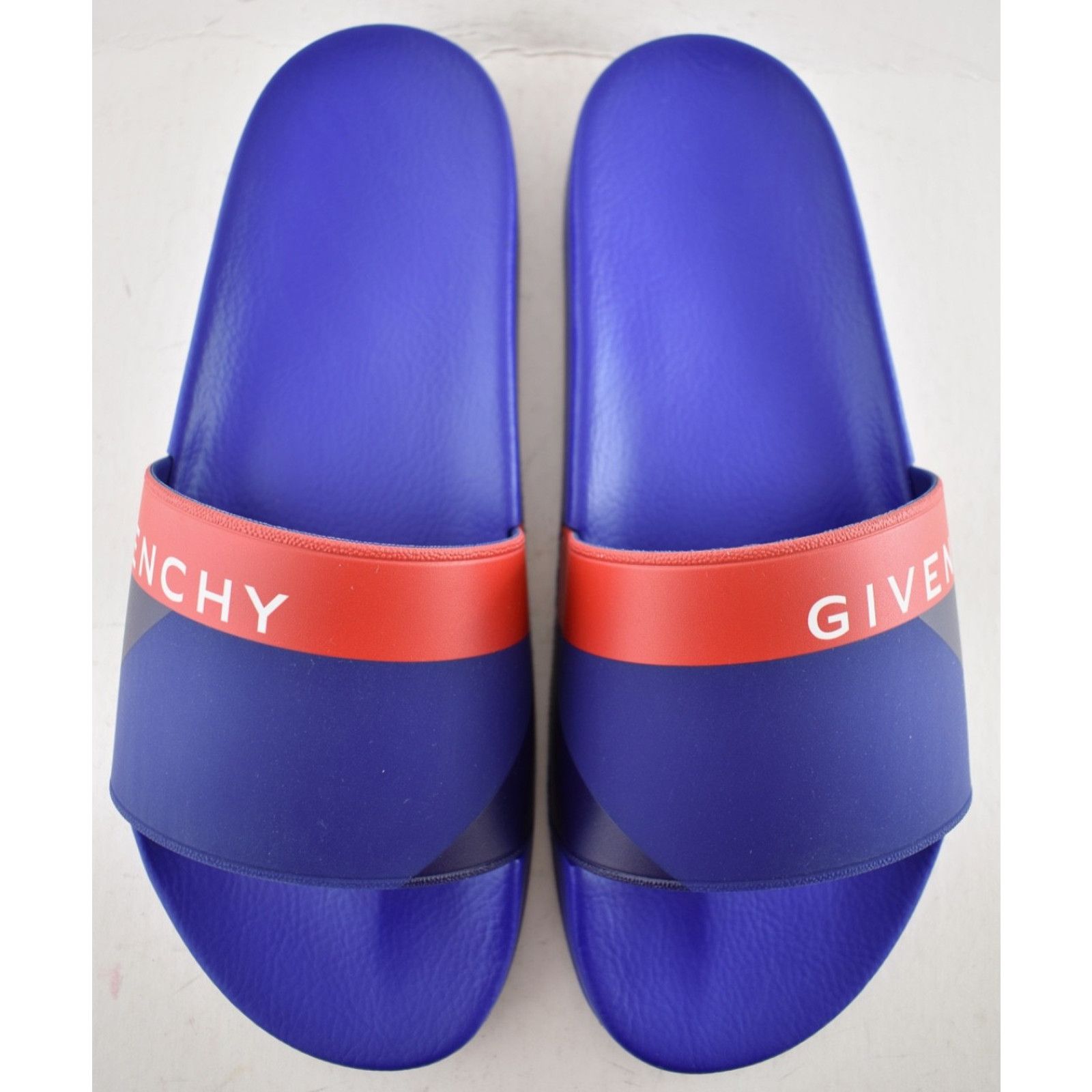 Givenchy Givenchy Blue Red White Logo Rubber Pool Slide Sandal 44 11 Size US 11 / EU 44 - 7 Thumbnail