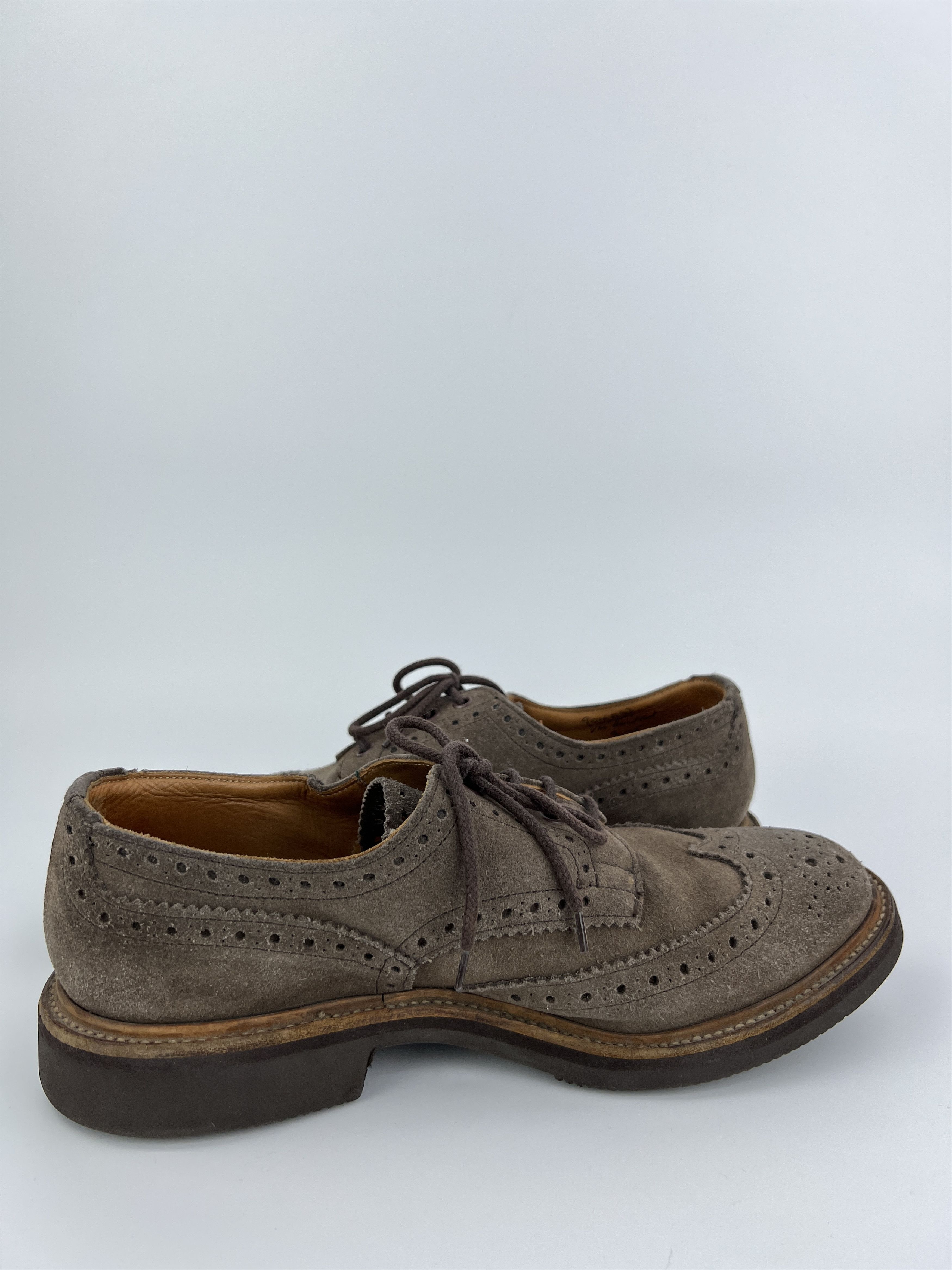 Tricker's Trickers Downton Handmade Gray Suede Derby Shoes Size US 9.5 / EU 42-43 - 3 Thumbnail