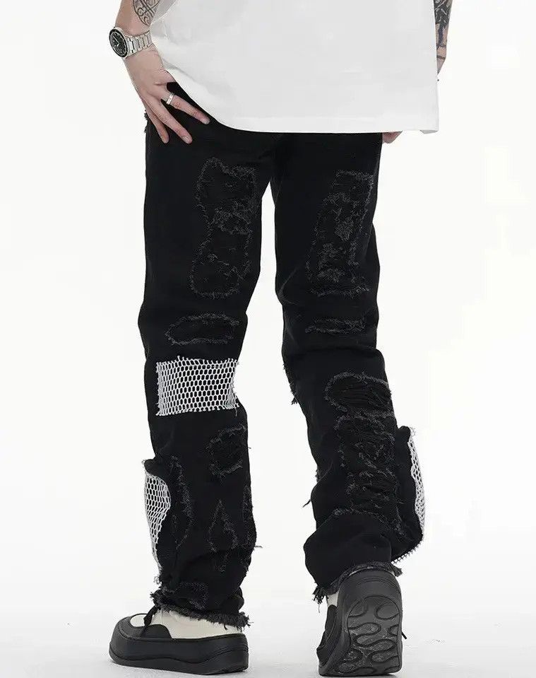 Japanese Brand Ripped Straight Frayed Loose Harajuku Style With Scuffs Size US 32 / EU 48 - 6 Thumbnail