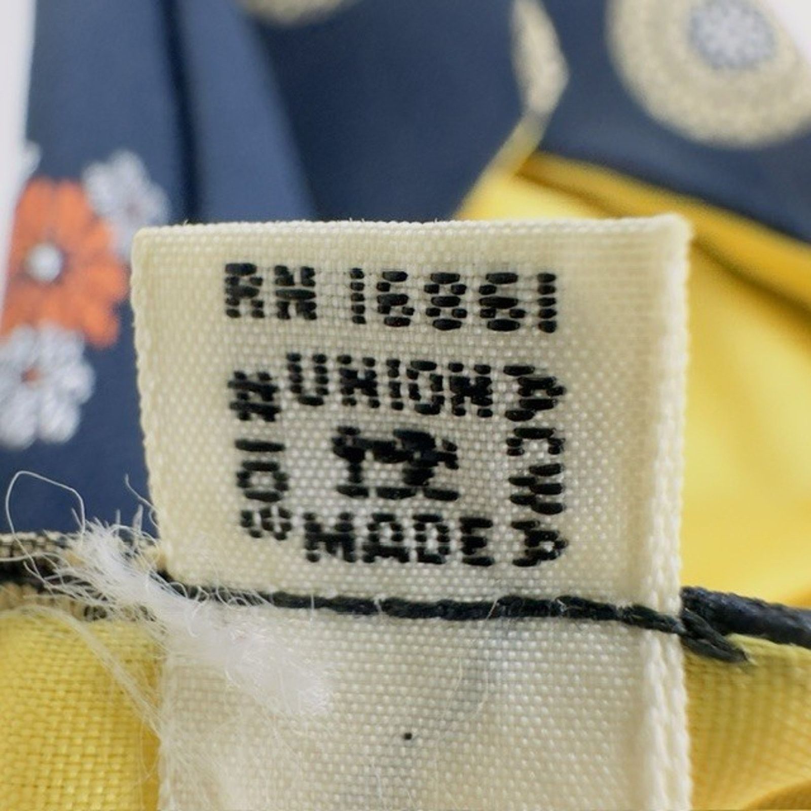 Other Damon Necktie Navy w/Floral Disk & Bouquets Union Preppy VTG Size ONE SIZE - 4 Thumbnail