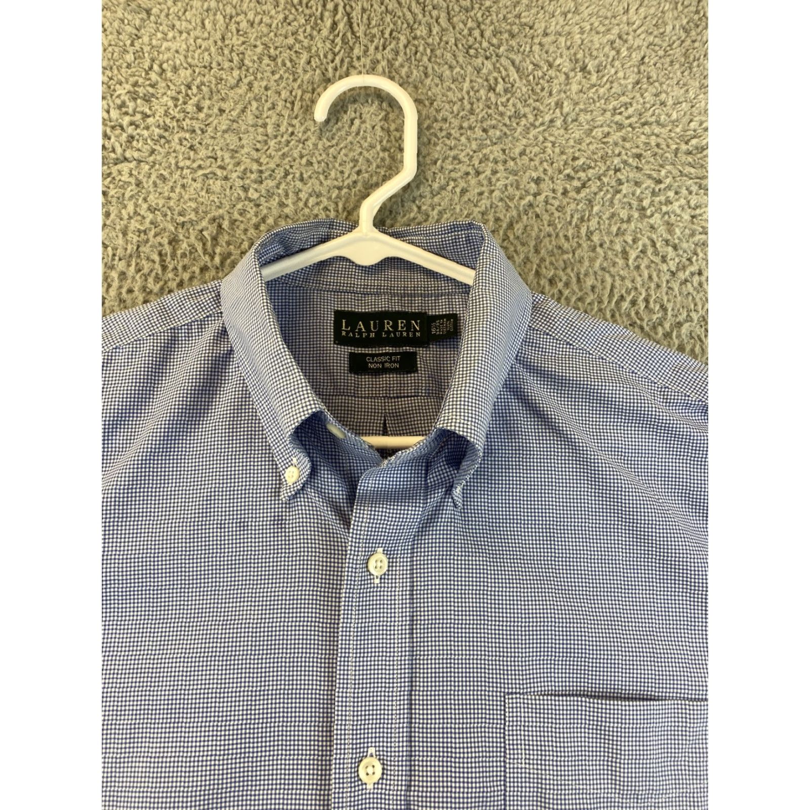 Ralph Lauren Ralph Lauren Shirt Blue/White Check Button-Up, Classic Fit, Size 16.5, Mens Size US L / EU 52-54 / 3 - 4 Thumbnail