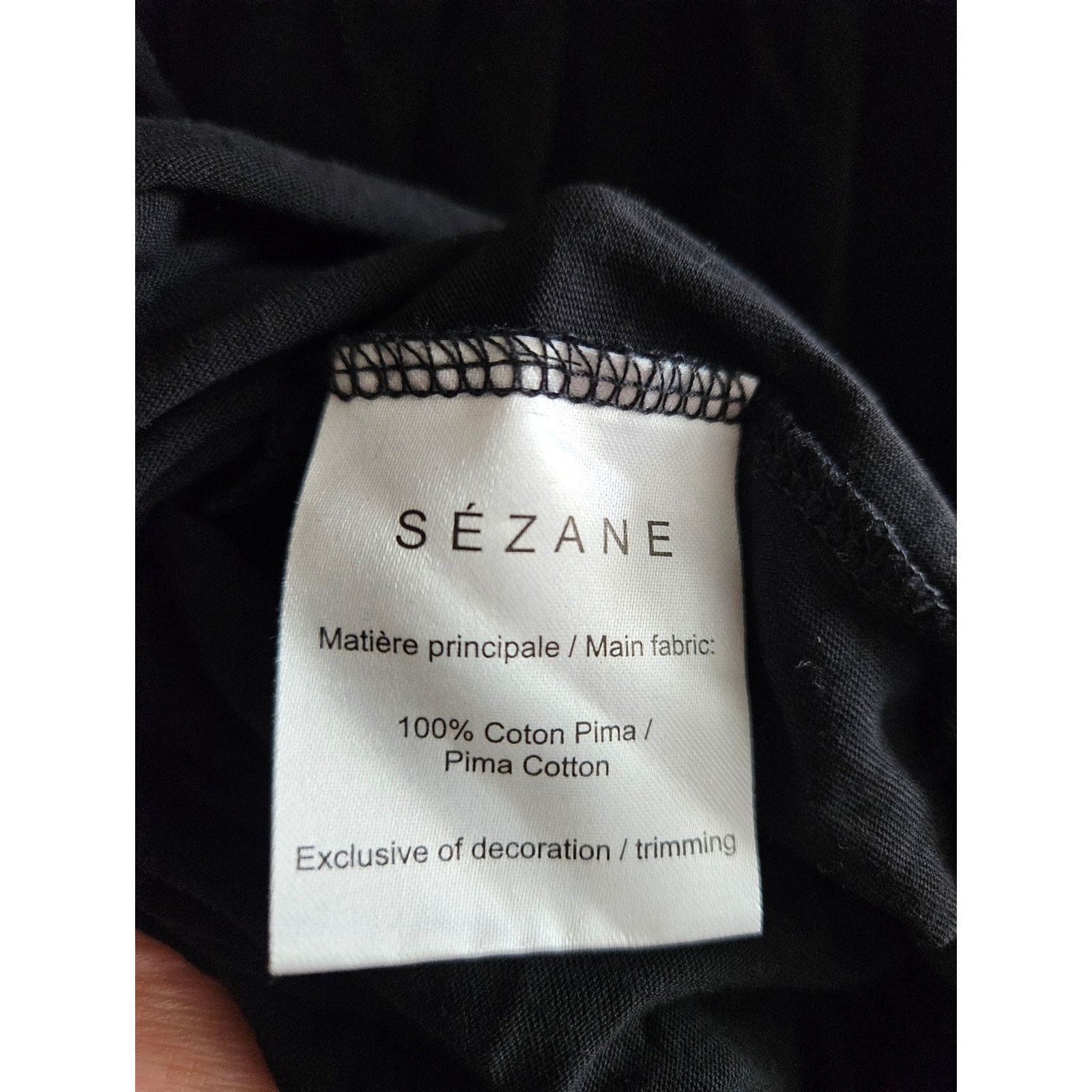 Sezane Sezane Size S Black Tie-Shoulder Sundress 100% Pima Cotton Size S / US 4 / IT 40 - 4 Thumbnail