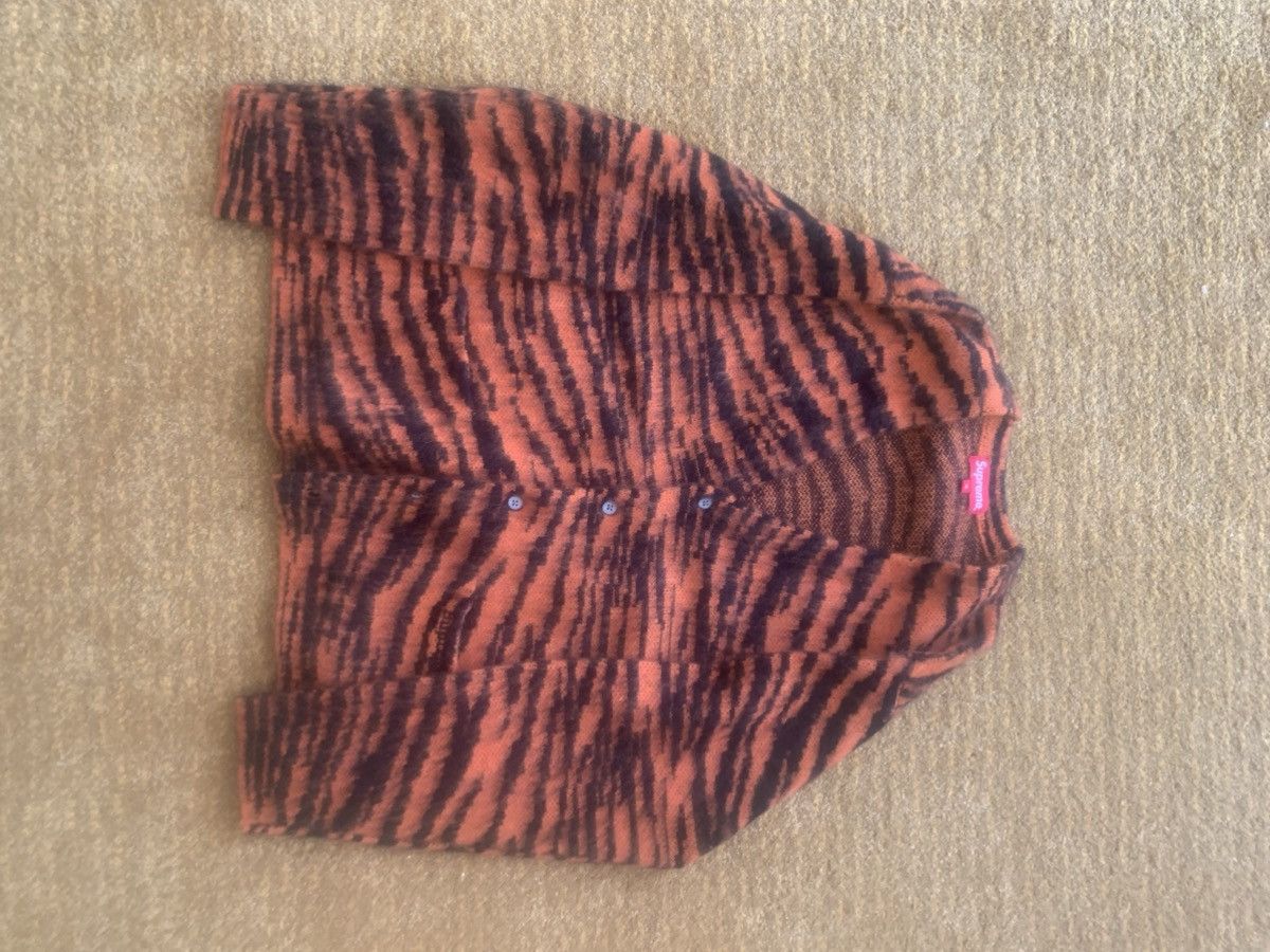 Supreme Supreme brushed mohair tiger stripe cardigan | Grailed