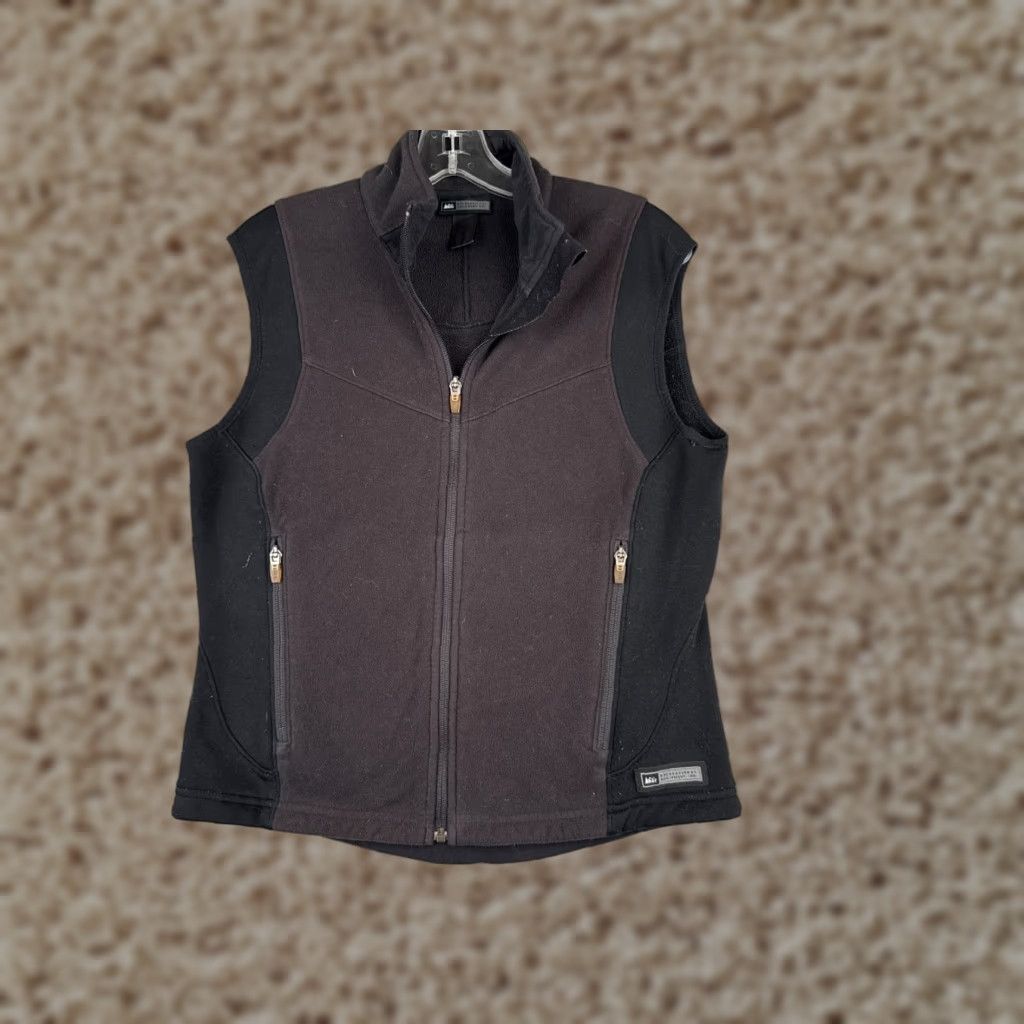 Vintage REI Vest Women Small Black Full Zip Long Sleeve Polyester Fleece Mock Neck READ Size S / US 4 / IT 40 - 1 Thumbnail