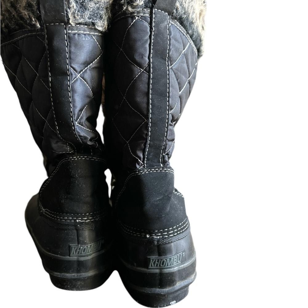 Designer Khombu Women's Size 10 Black Quilted Winter Boots Size US 10 / IT 40 - 4 Thumbnail