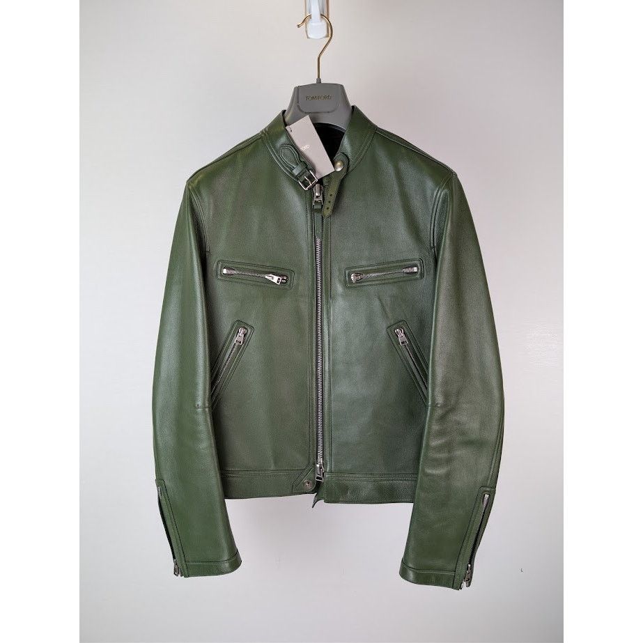 Tom Ford o1rshd1 Leather Jacket in Green Size US M / EU 48-50 / 2 - 2 Thumbnail