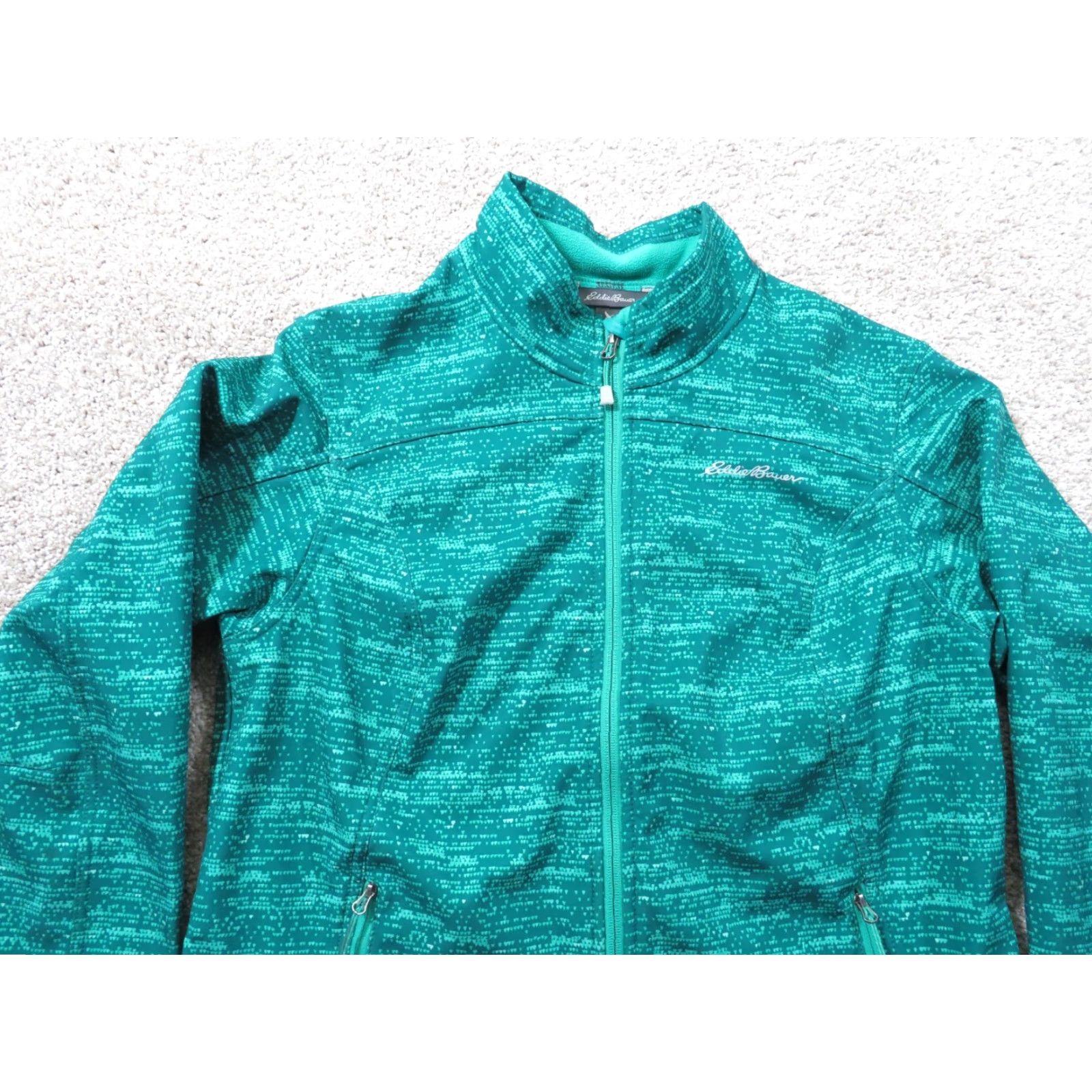 Eddie Bauer Eddie Bauer Jacket Women's XL Green Patterned Voyager Flexion Heather Zipper All Seasons Lining Polyester Regular Size XL / US 12-14 / IT 48-50 - 3 Thumbnail