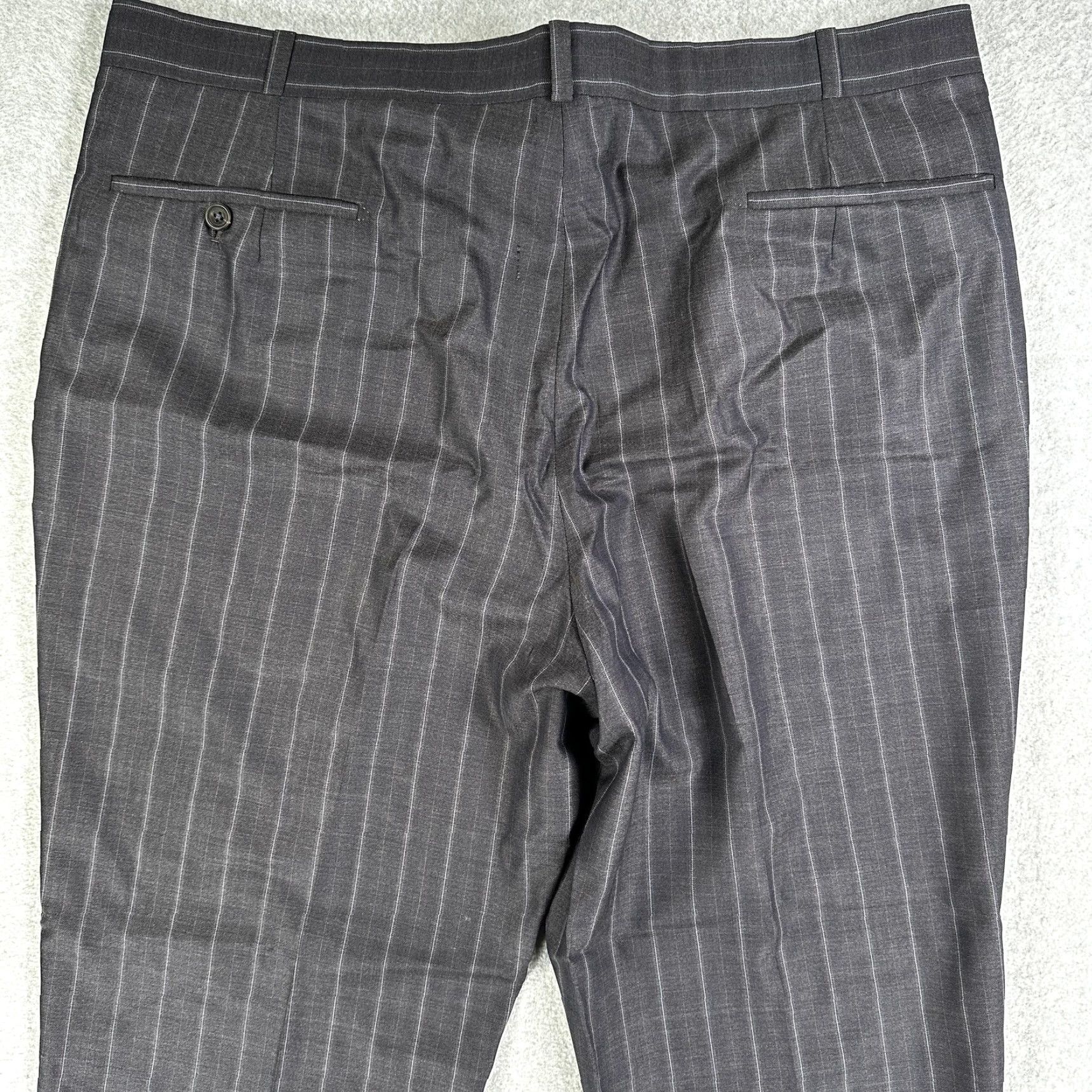 Vintage Norton & Sons Dress Pants Mens 40x29 Gray Pinstripe Cuffed Tailored Savile Row Dress Pants Mens 40 Regular Gray Pinstripe Size US 40 / EU 56 - 6 Thumbnail
