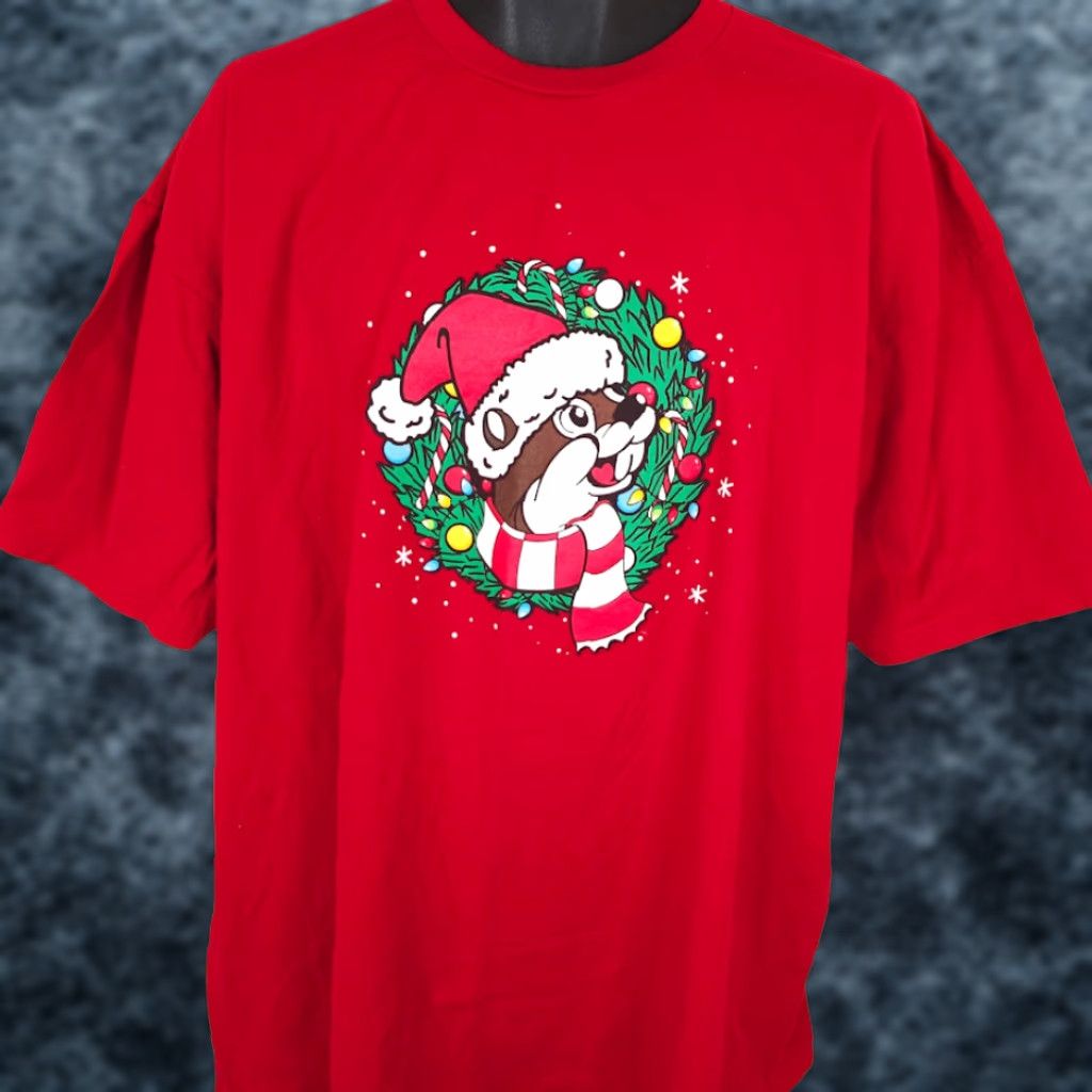 Vintage Buc-ees Christmas T Shirt Mens 3XL Red Holiday Never Calm Always Bright Buc-ees Beaver Cartoon Christmas Be... Size US XXL / EU 58 / 5 - 1 Thumbnail