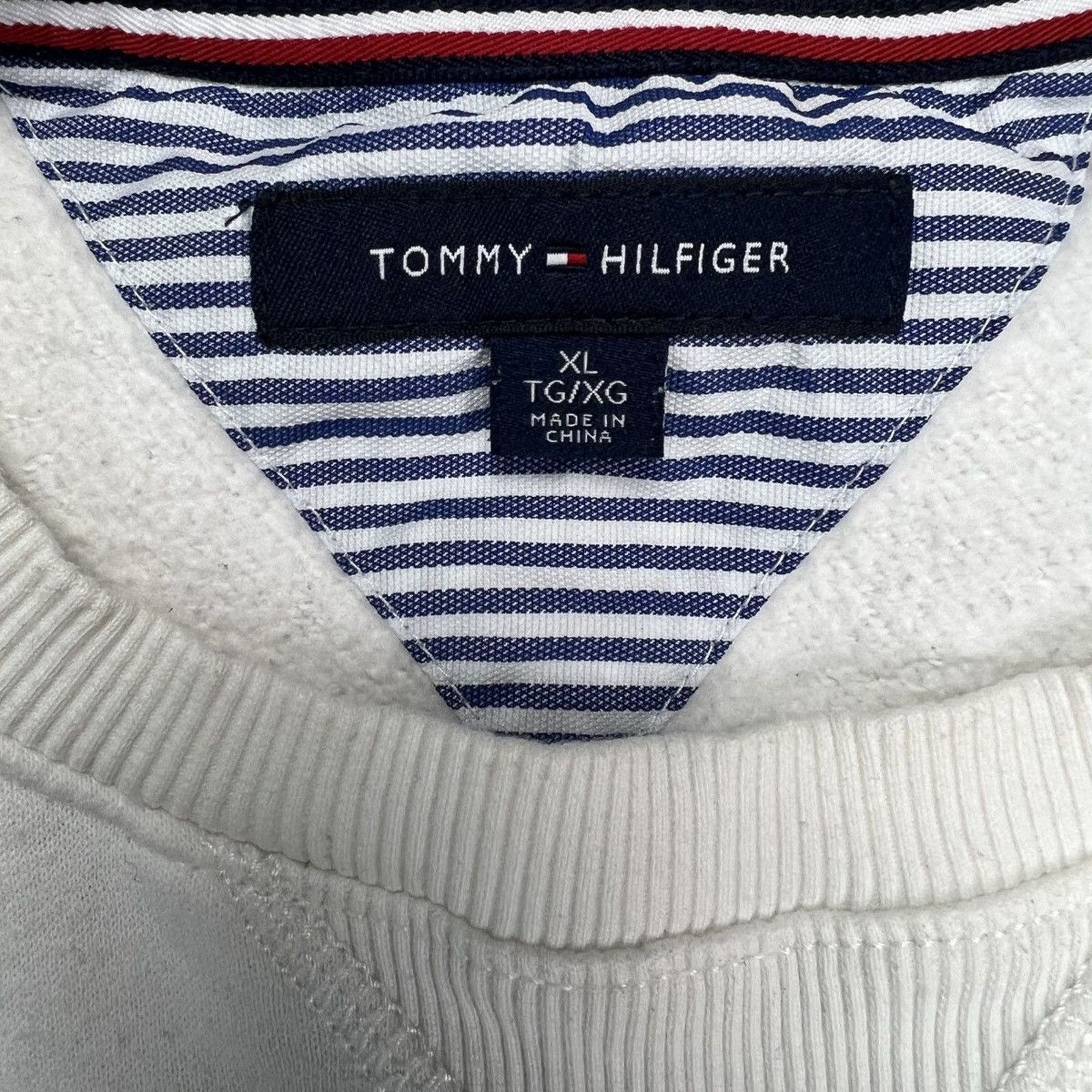 Tommy Hilfiger × Vintage Tommy Hilfiger Sweatshirt Tommy Flag Fleece Pullover Crew Size US XL / EU 56 / 4 - 5 Thumbnail