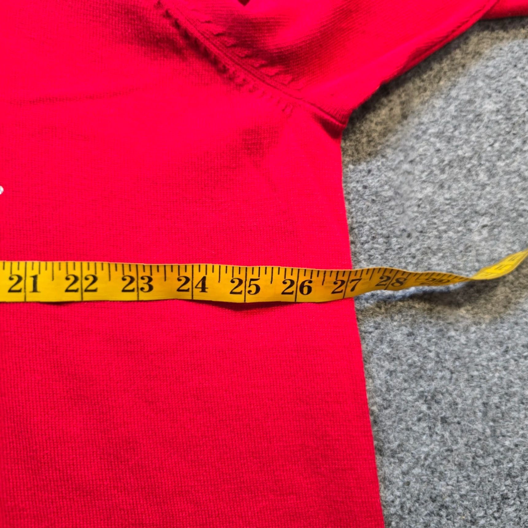 Quacker Factory Quacker Factory Sweater Women 3X Red V-Neck Pullover Rhinestone Faux Fur Trim Holiday Party Knit Lightweight Size XXL / US 16-18 / IT 52-54 - 5 Thumbnail