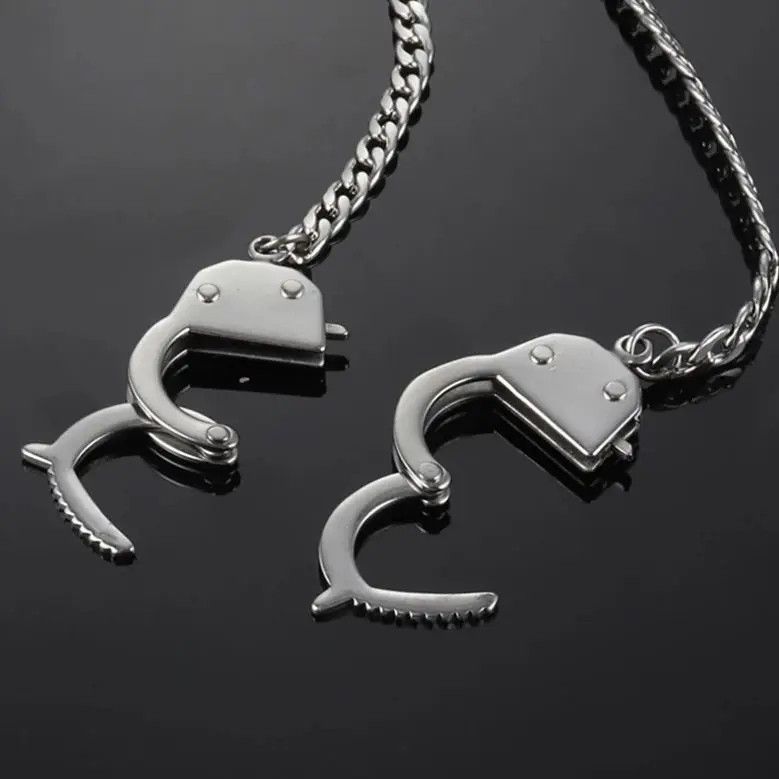 Jewelry Stainless Steel Handcuffs Pendants Necklace Size ONE SIZE - 2 Thumbnail