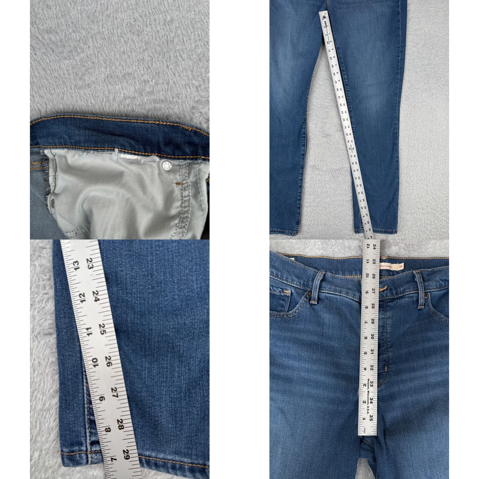 Levi's VINTAGE Levis Jeans Women 33 Blue Denim Skinny Shaping Cotton 34x29 5-Pocket Design Regular Mens Womens Size 24" / US 00 / IT 34 - 8 Thumbnail