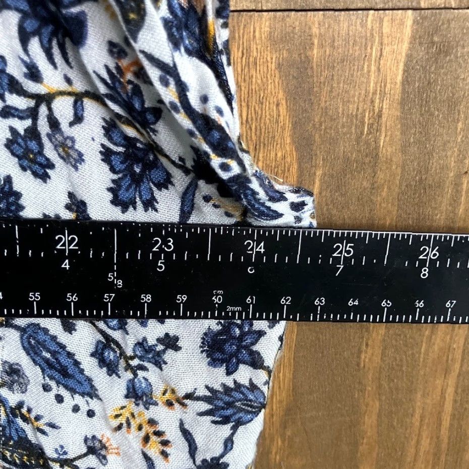 Loft LOFT Womens Kimono White Blue Multicolor Floral Open Front XSmall/Small Casual Boho Sleeves Short Chiffon Lightweight Open Front Size XS / US 0-2 / IT 36-38 - 7 Thumbnail