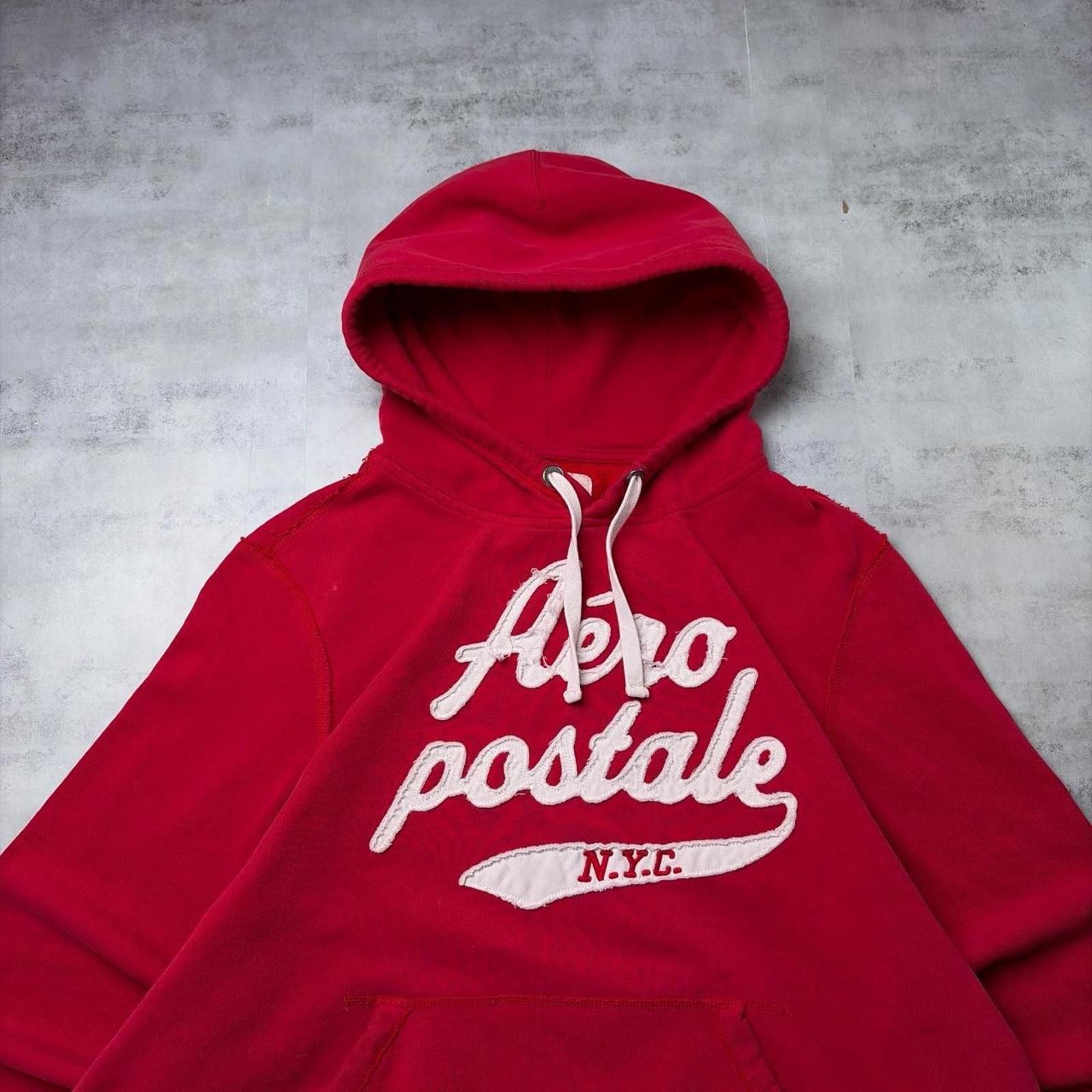 Aeropostale Y2K Red Aeropostale Grunge Distressed Skater Hoodie Size US XL / EU 56 / 4 - 2 Thumbnail