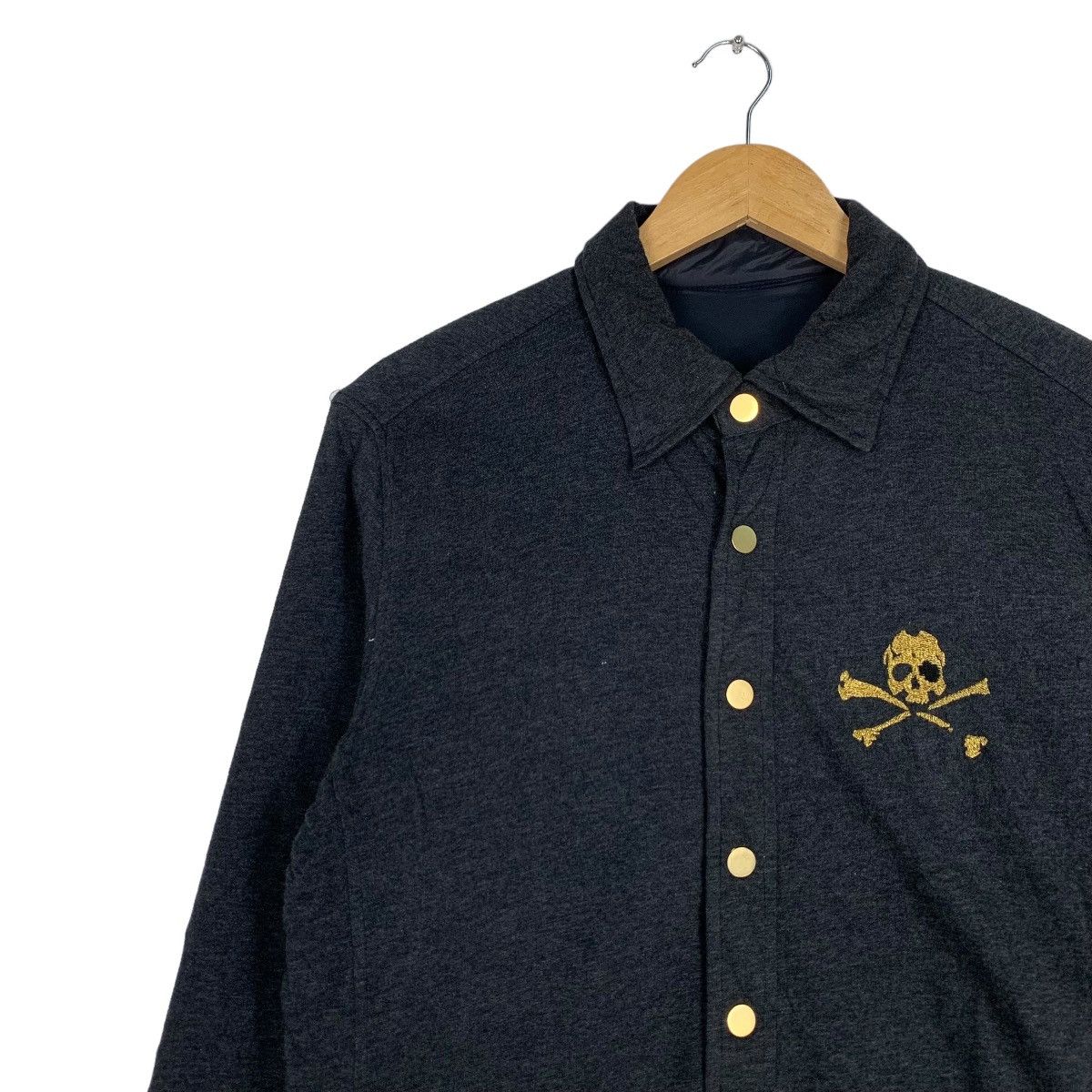 I Love Hand Jam Skulls Big Logo Button Jacket #1022-C46