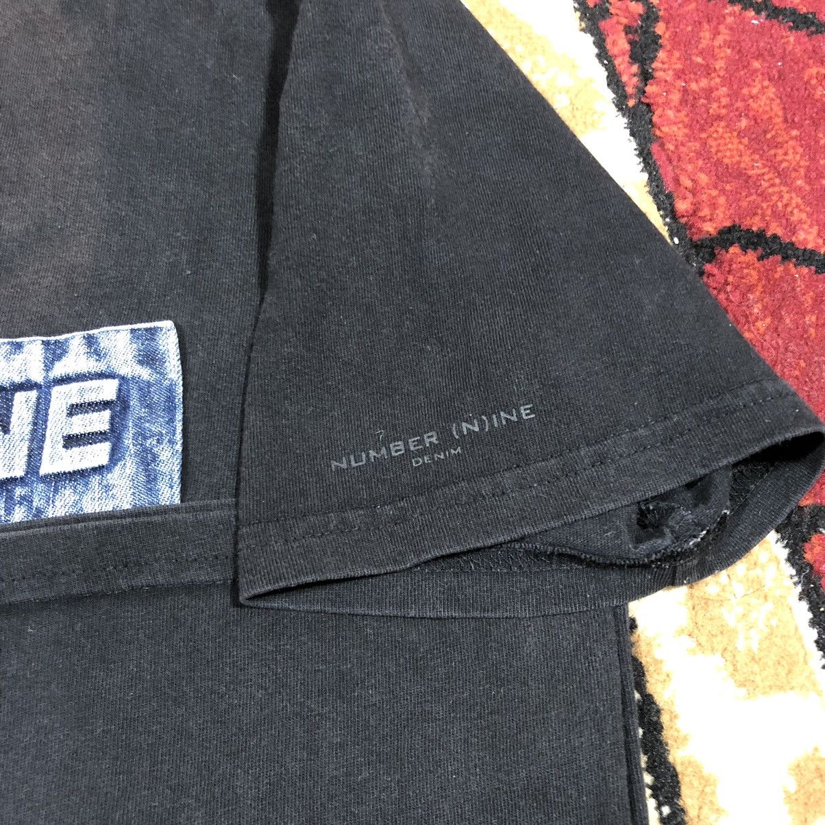 Number (N)ine Vintage NUMBER (N)INE Patch Denim Logo Rare T Shirt Size US L / EU 52-54 / 3 - 7 Thumbnail