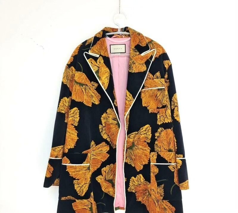 Gucci Gucci Women's Autumn Leaf Print Coat Size S / US 4 / IT 40 - 1 Thumbnail