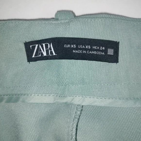 Zara Zara Soft Cargo Pants Side Pockets Mint Straight Wide XS Size 25" / US 0 / IT 36 - 9 Thumbnail