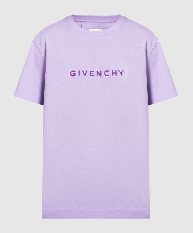 o1srvl11e0724 T-Shirt With Textured Logo in Purple