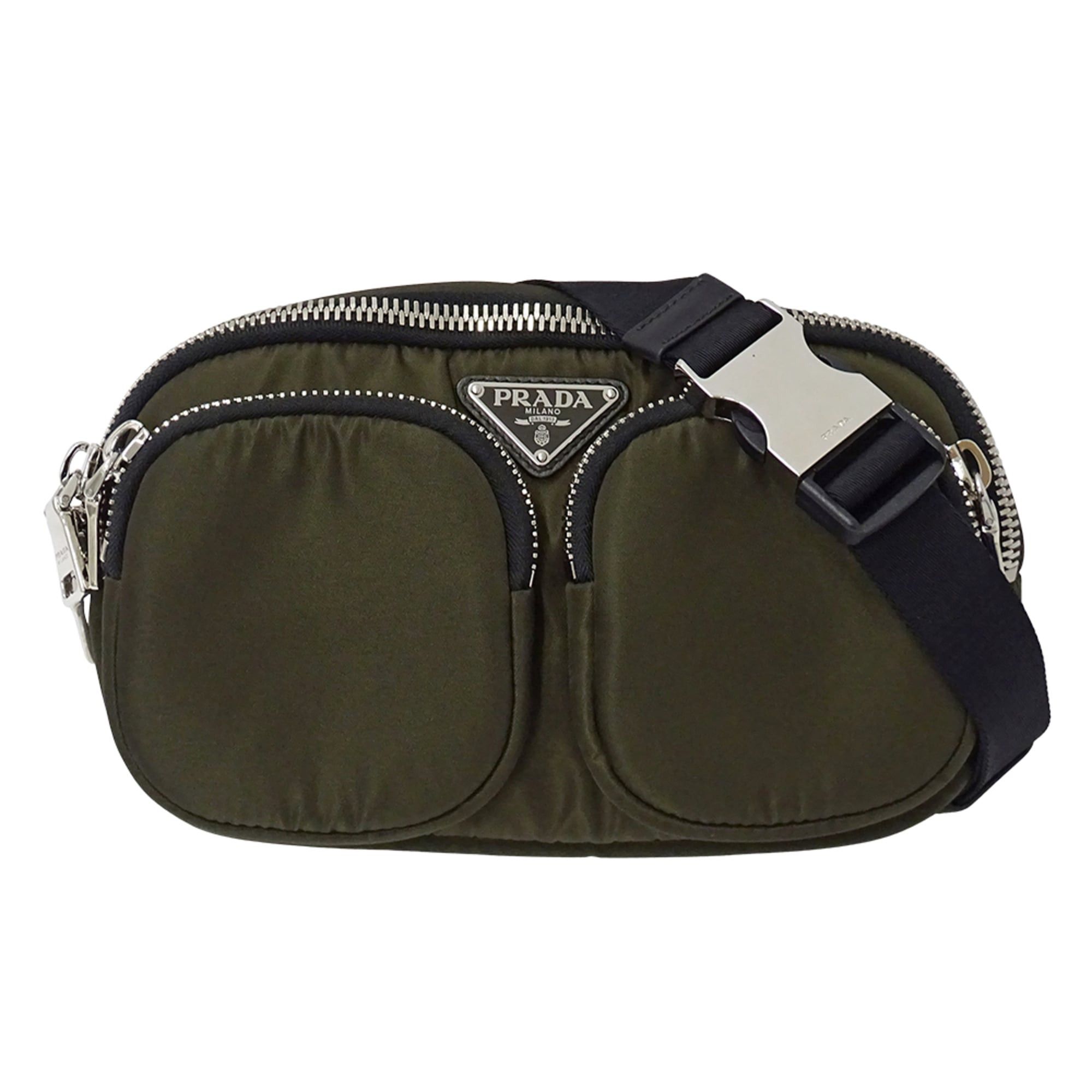 Prada Prada handbag for women and men, brand name, body bag, waist nylon, khaki, 1BL026 Size ONE SIZE - 1 Thumbnail