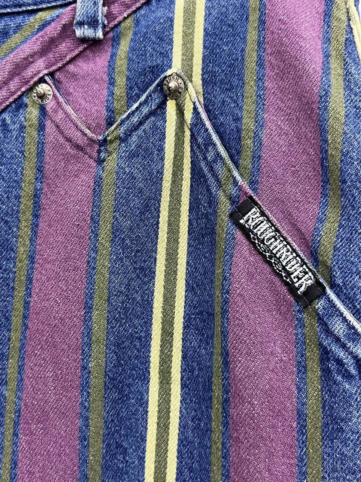 Cross Colours × Vintage 🔥Vintage ROUGH RIDER Western Stripes Denim Made In USA Size US 30 / EU 46 - 7 Thumbnail