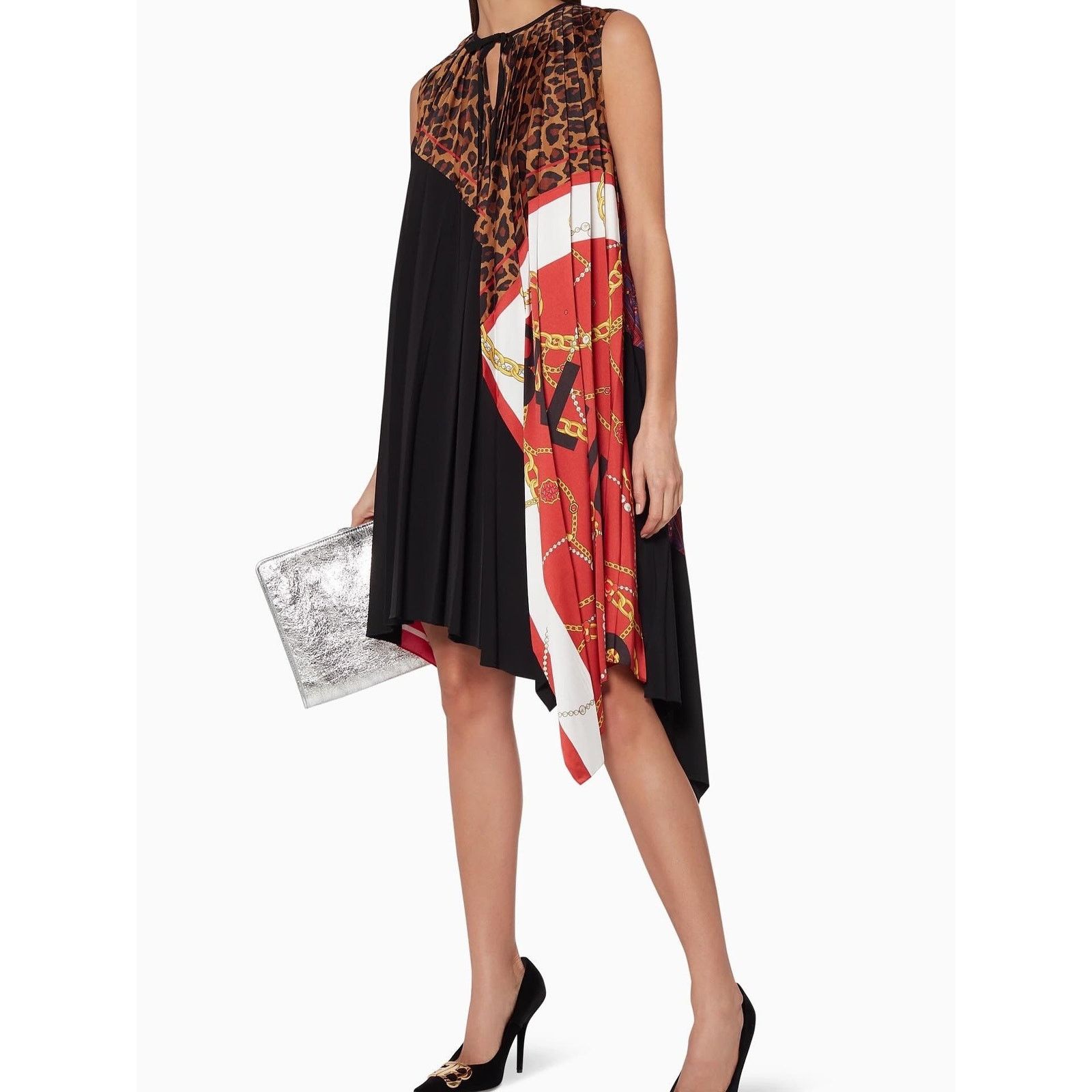Balenciaga BALENCIAGA Floral & Logo Print Scarf Dress In Multicolor Size XS / US 0-2 / IT 36-38 - 2 Thumbnail