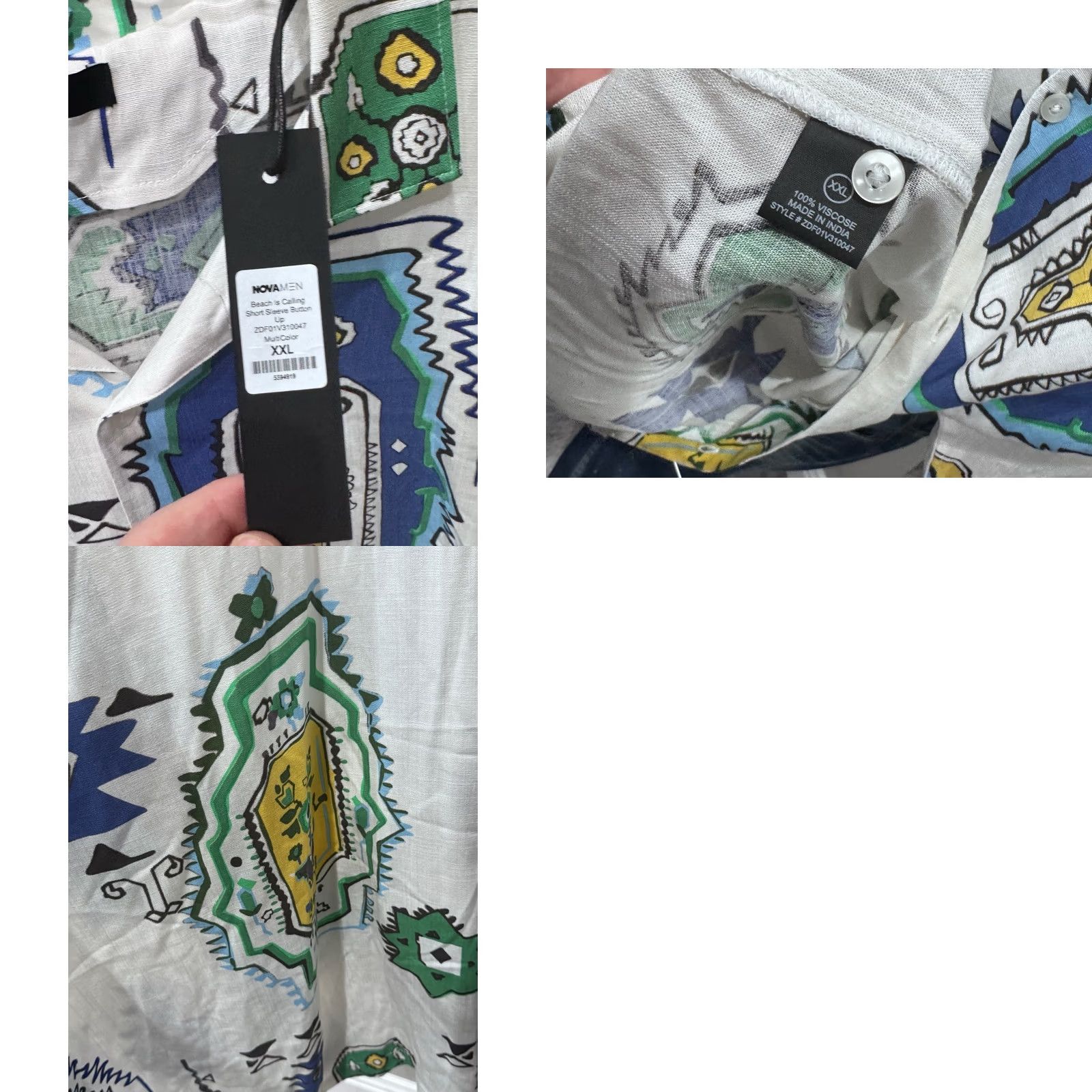 Fashion Nova NWT Fashion Nova Beaches Calling Shirt 2XL XXL Long Sleeve Button Up Shirt Mens Multicolor Size US XXL / EU 58 / 5 - 8 Thumbnail