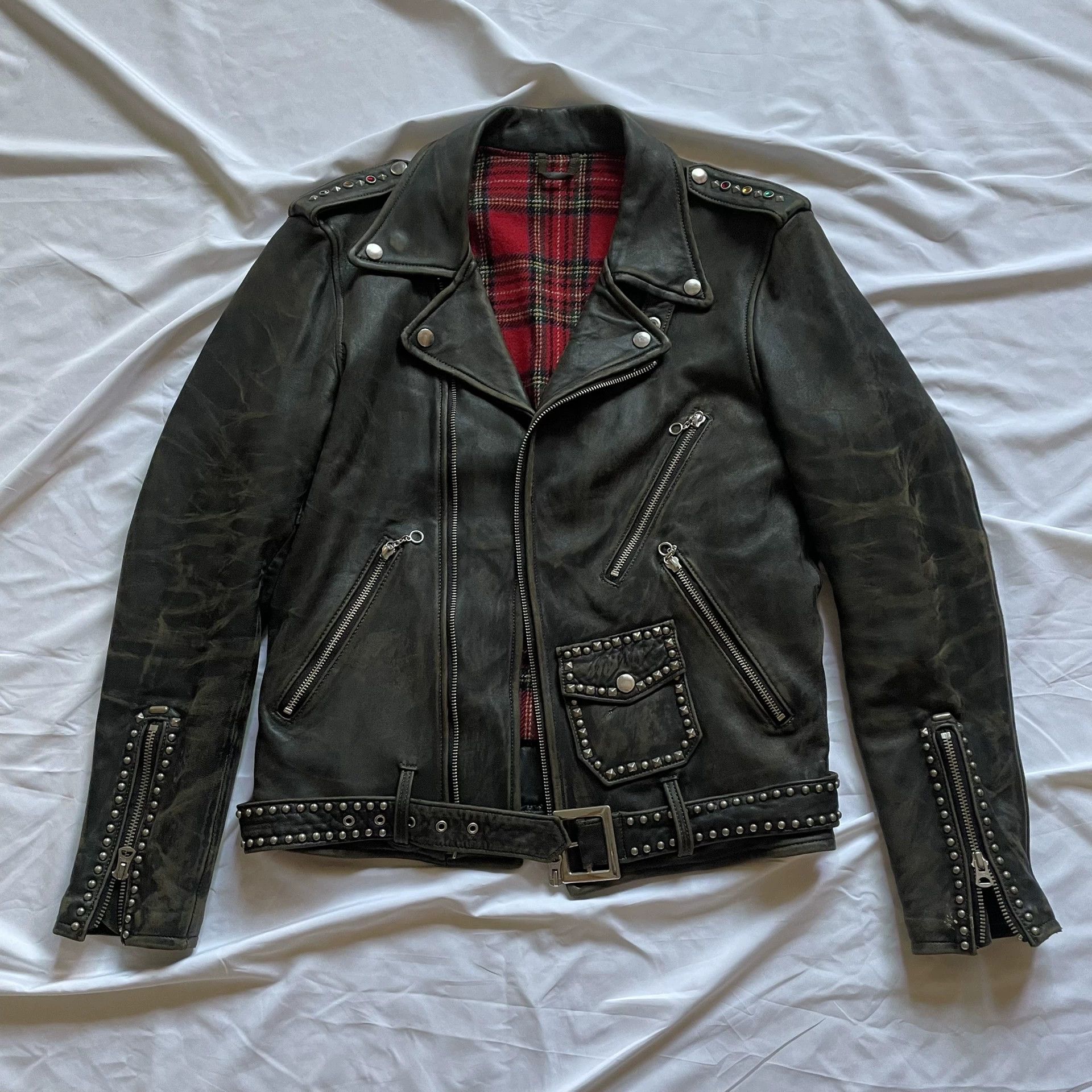 13AW UNDERCOVER ANATOMICOUTURE期　ライダース アンダーカバー UNDERCOVER 13AW ボーン パッチ ライダース レザー