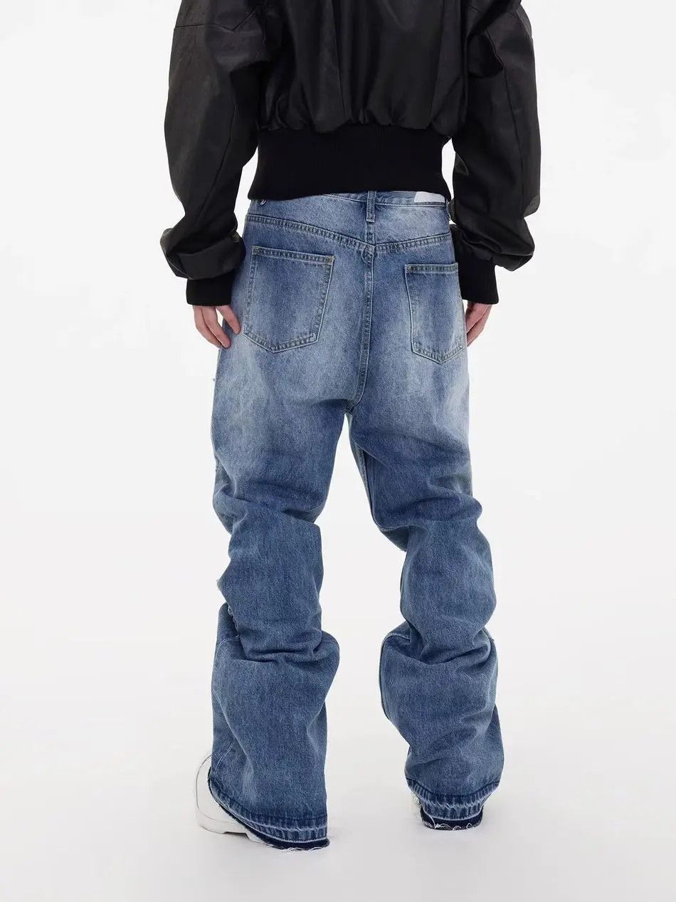 Japanese Brand Retro loose fringe slightly flared jeans Size US 32 / EU 48 - 4 Thumbnail