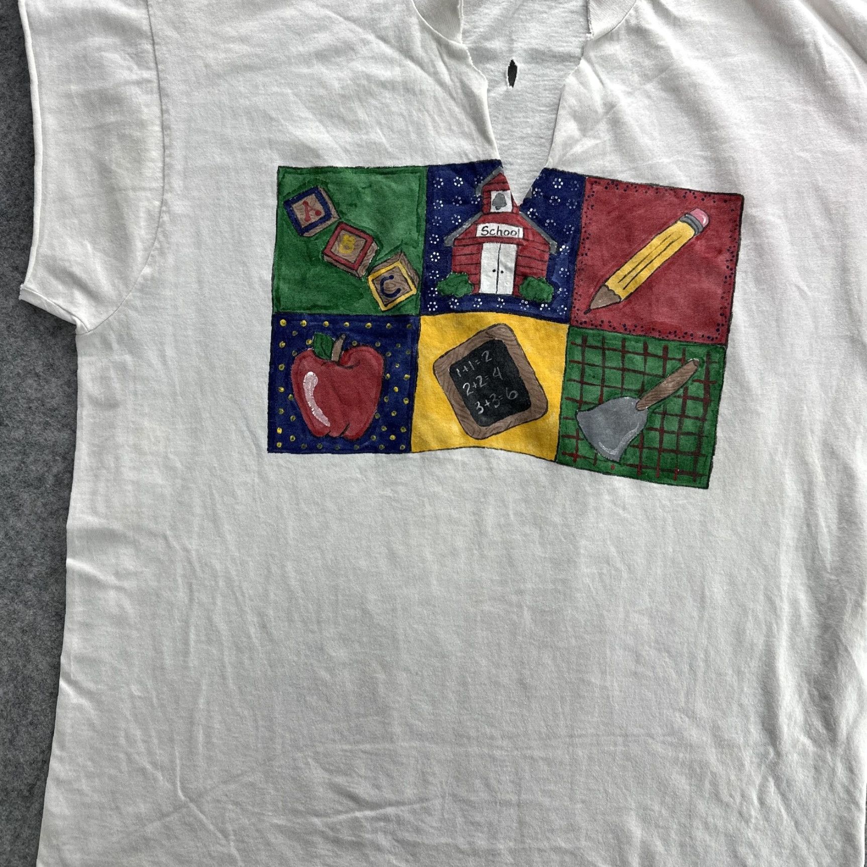 Vintage VINTAGE Screen Stars Shirt Mens XL White School Teacher Graphic 90s Made USA Size US XL / EU 56 / 4 - 4 Thumbnail