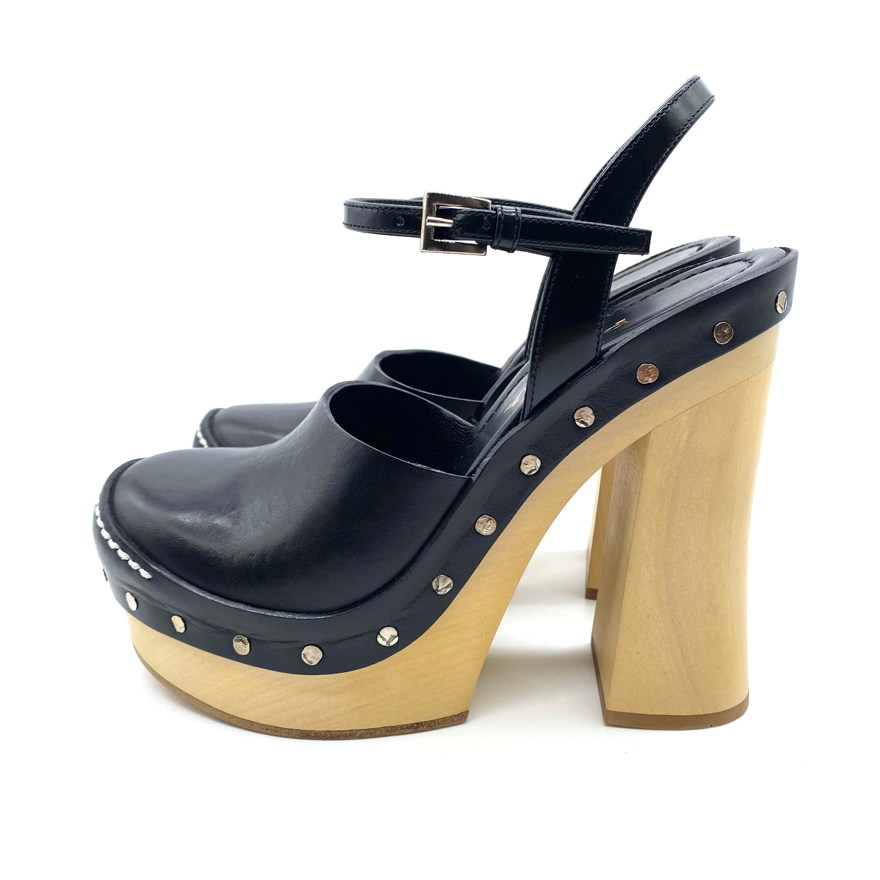 Prada PRADA Wood Heel Chunky Sandal Size US 5 / IT 35 - 5 Thumbnail
