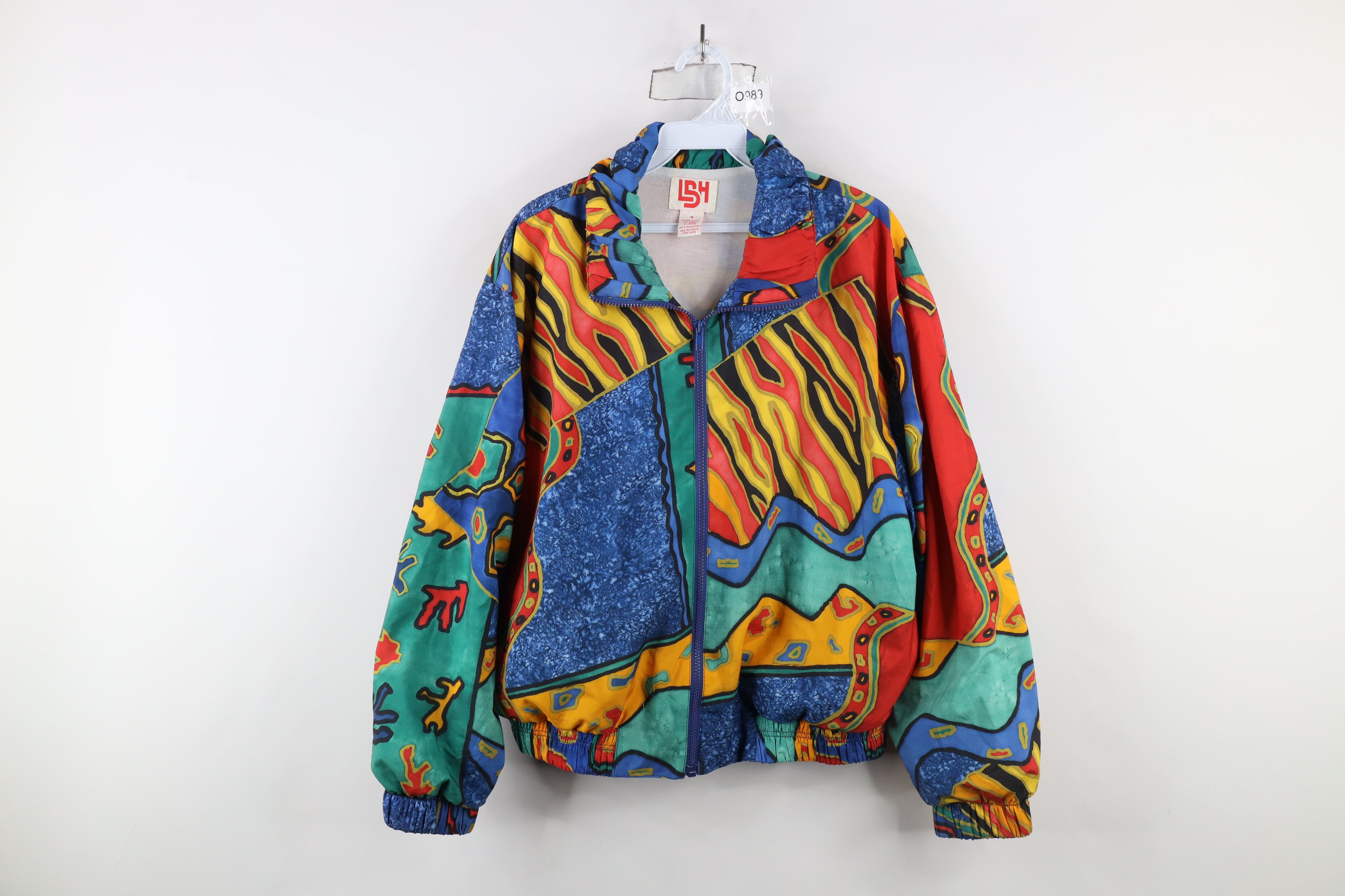Vintage Vintage 90s Streetwear Abstract Lined Windbreaker Jacket USA Size M / US 6-8 / IT 42-44 - 1 Thumbnail