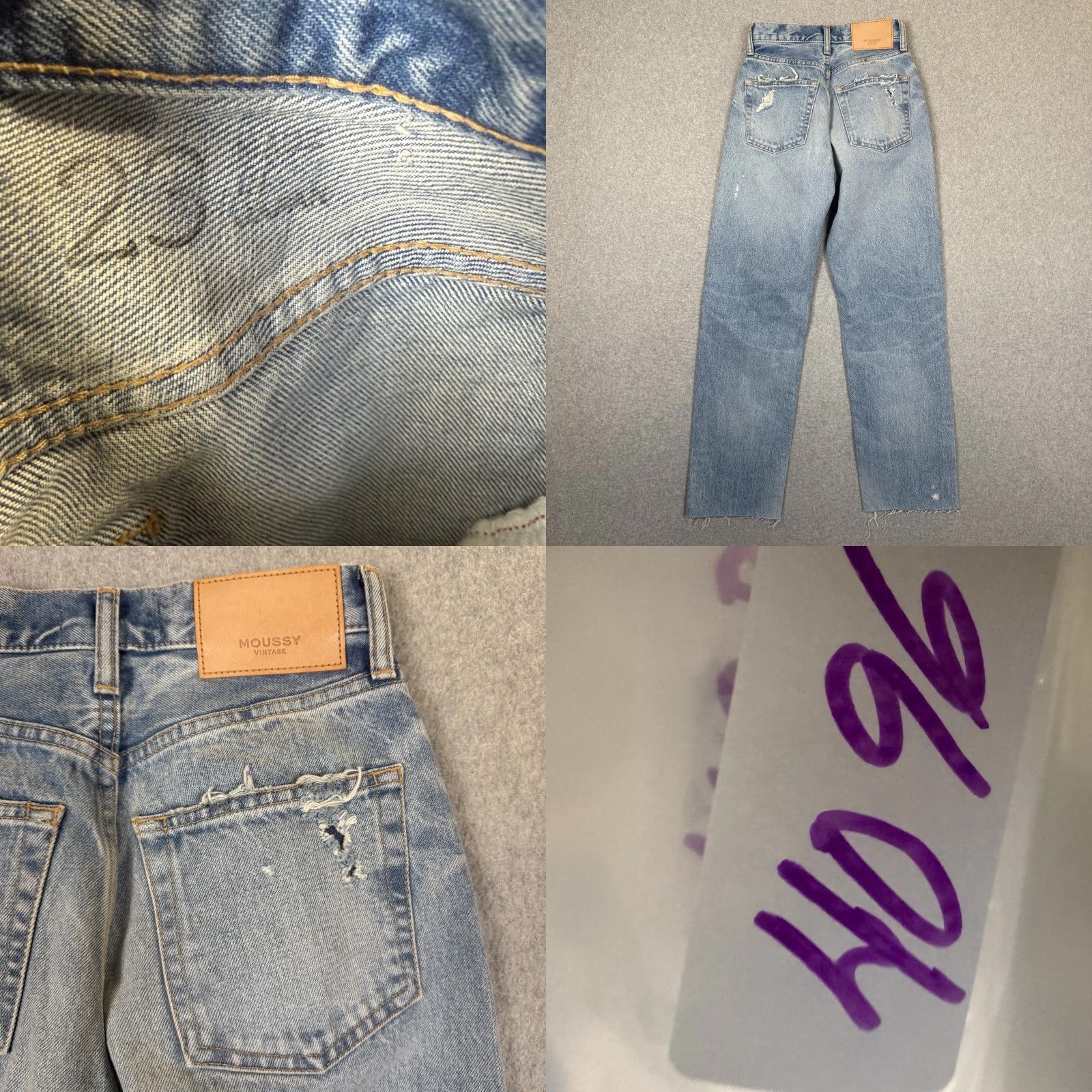 MOUSSY VINTAGE Moussy Jeans Women Size 23 Light Wash Distressed Straight Leg Blue (Ankle) Regular Slim? Size 40" / US 18 - 8 Thumbnail
