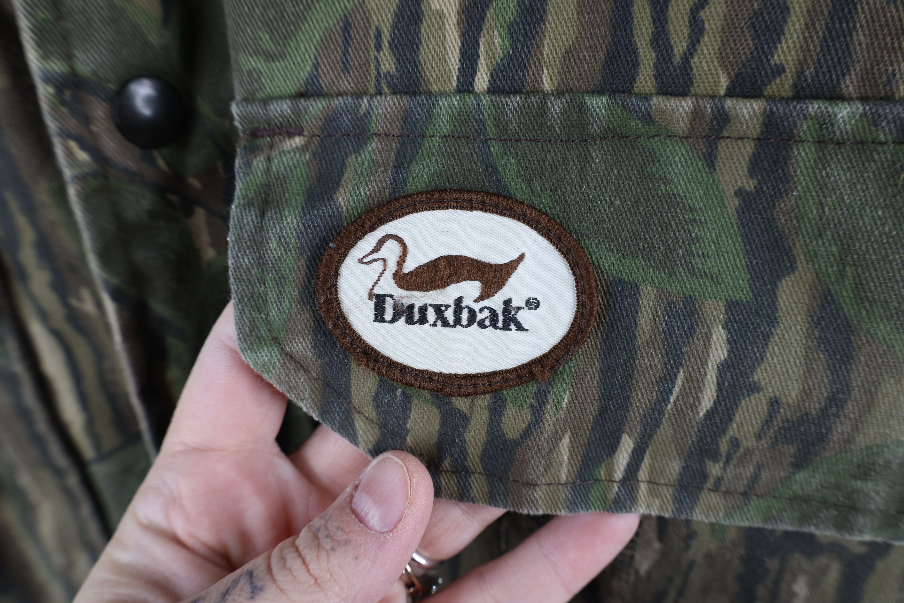 Vintage Vintage 80s 90s Duxbak Camouflage Hooded Bomber Jacket Size US L / EU 52-54 / 3 - 4 Thumbnail