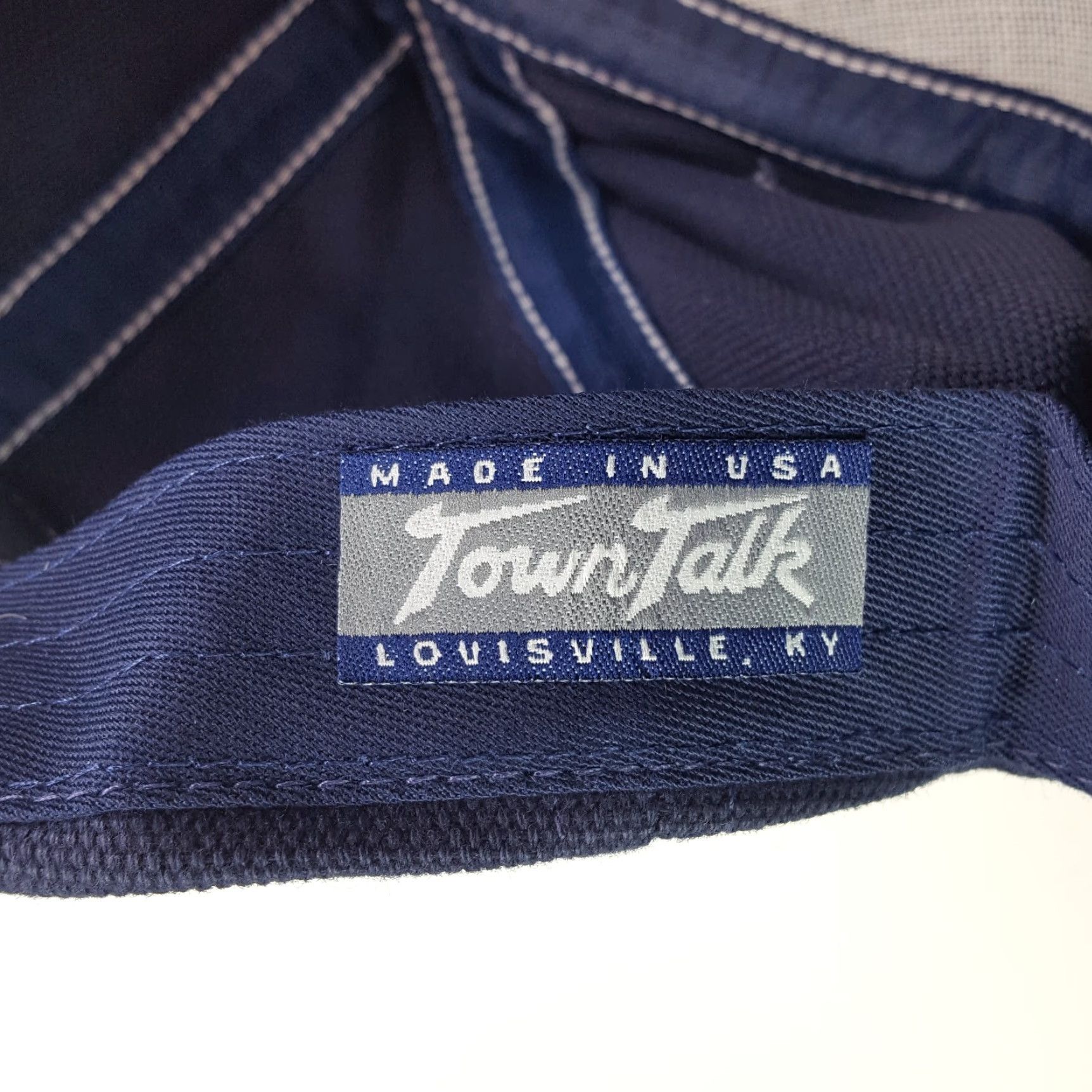 Vintage VINTAGE Town Talk Navy Blue Adjustable Hat Baseball Cap USA Made Knit Cotton Blend Embroidered Breathable Lightweight Solid 90s Casual Mens Hat Size ONE SIZE - 8 Thumbnail