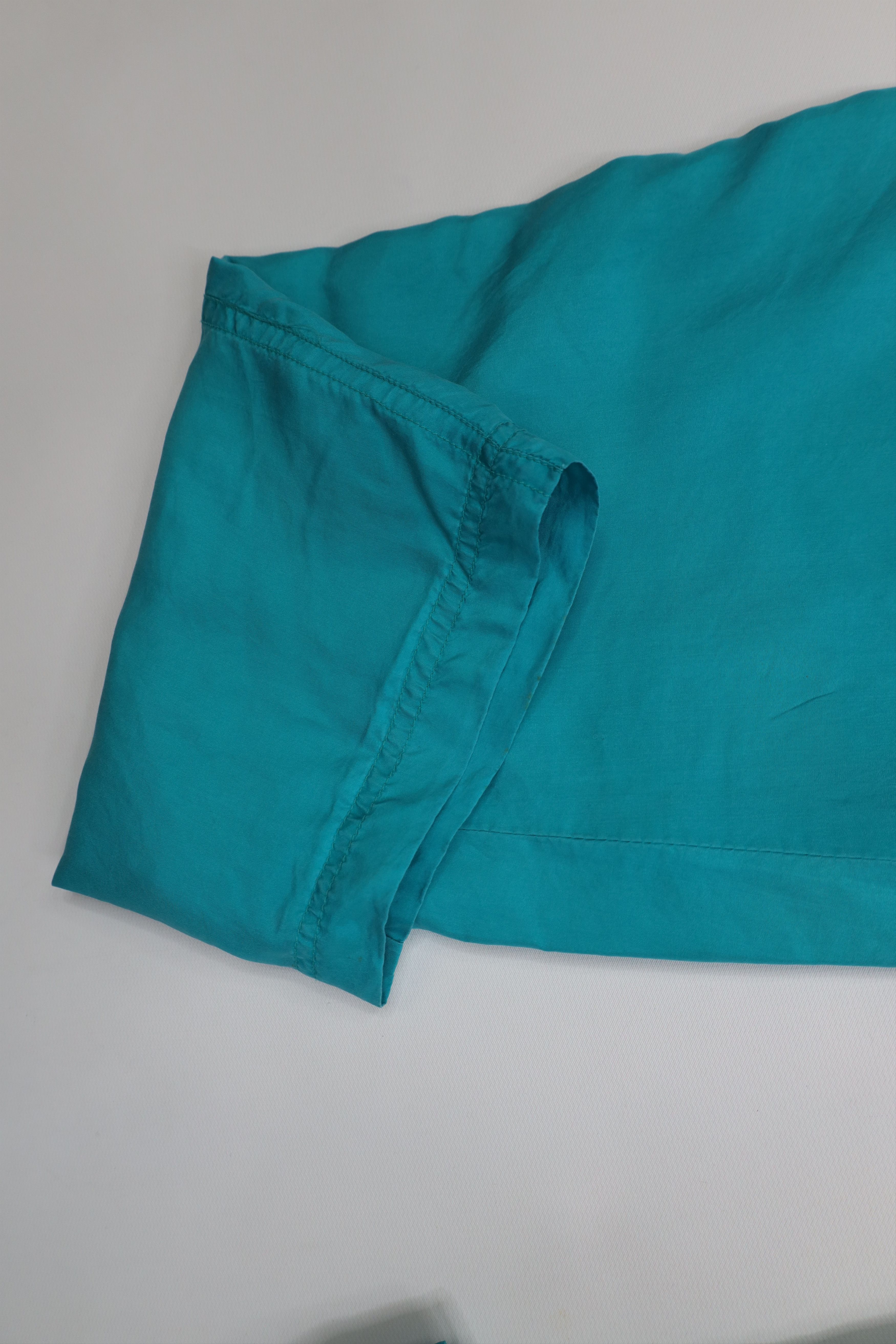 Vintage Vintage 90s Streetwear Blank Silk Pants Sweatpants Teal Size 28" / US 6 / IT 42 - 6 Thumbnail