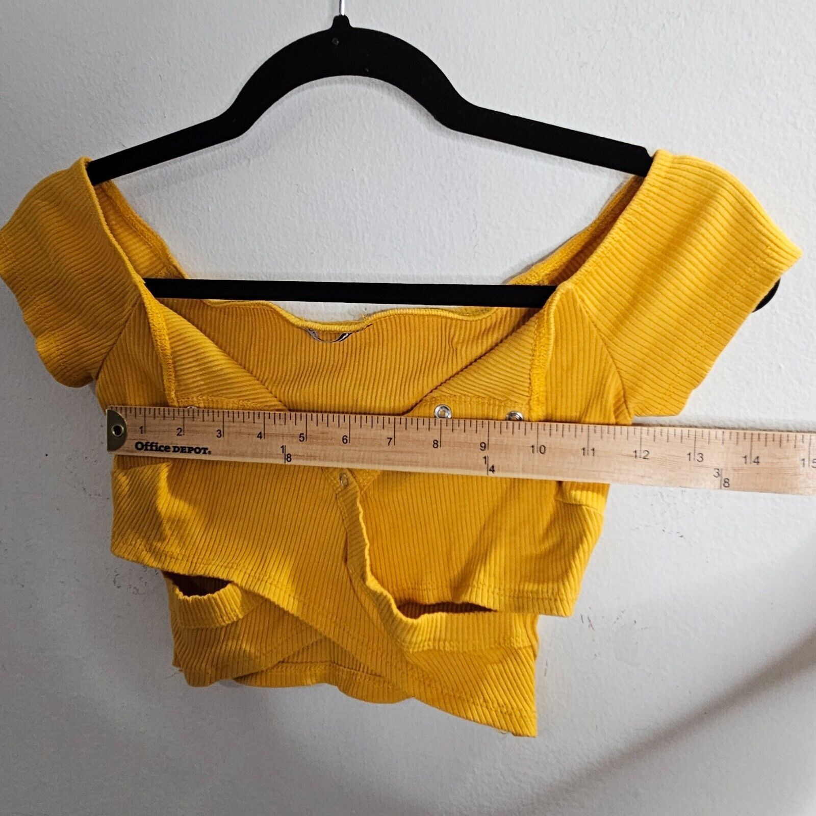 Other Mustard Take It Or Leave It Off Shoulder Crop Ribbed Top XS Size XS / US 0-2 / IT 36-38 - 4 Thumbnail